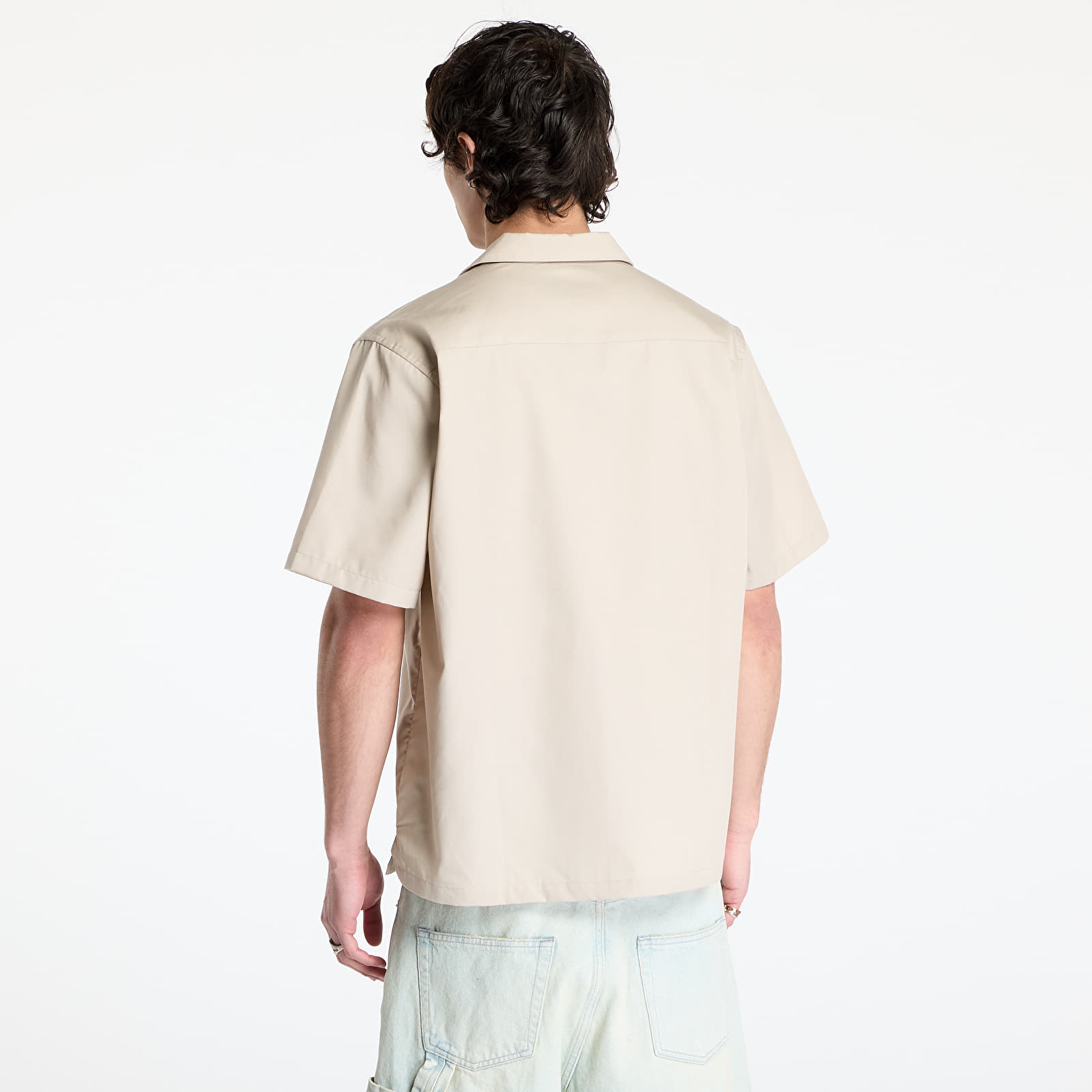 Herren-Hemden Carhartt WIP S/S Delray Shirt UNISEX Fleur de Sel/ White