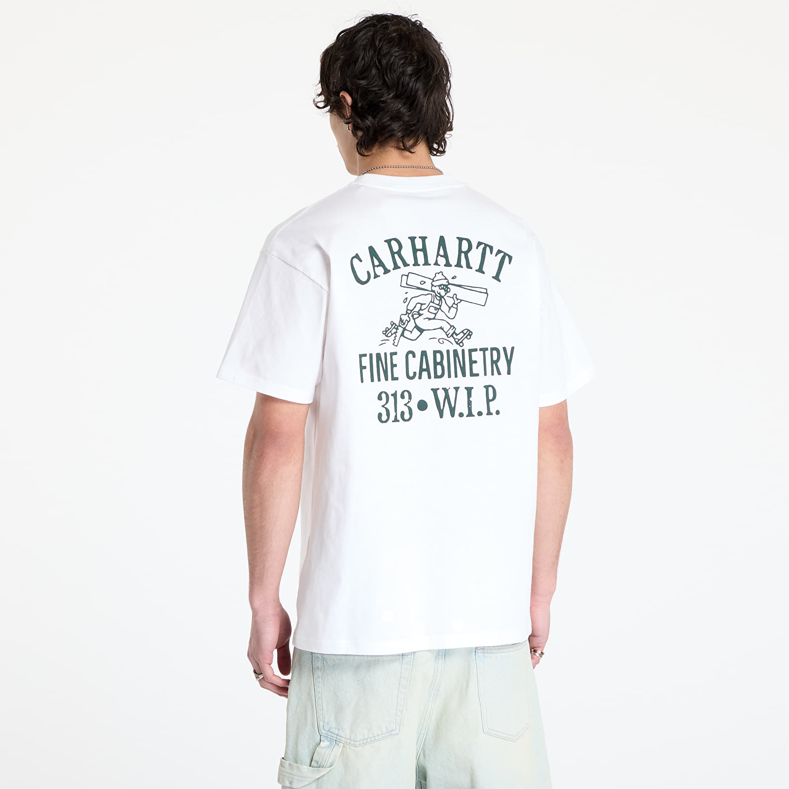 Férfi pólók Carhartt WIP S/S Cabinetry T-Shirt UNISEX White/ Black