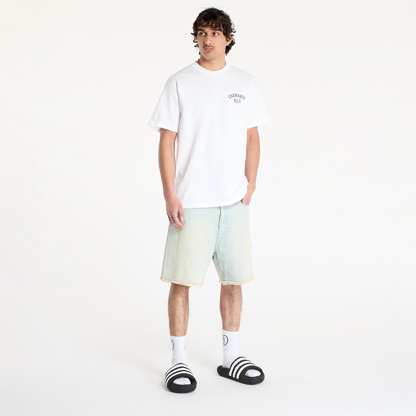 Férfi pólók Carhartt WIP S/S Cabinetry T-Shirt UNISEX White/ Black