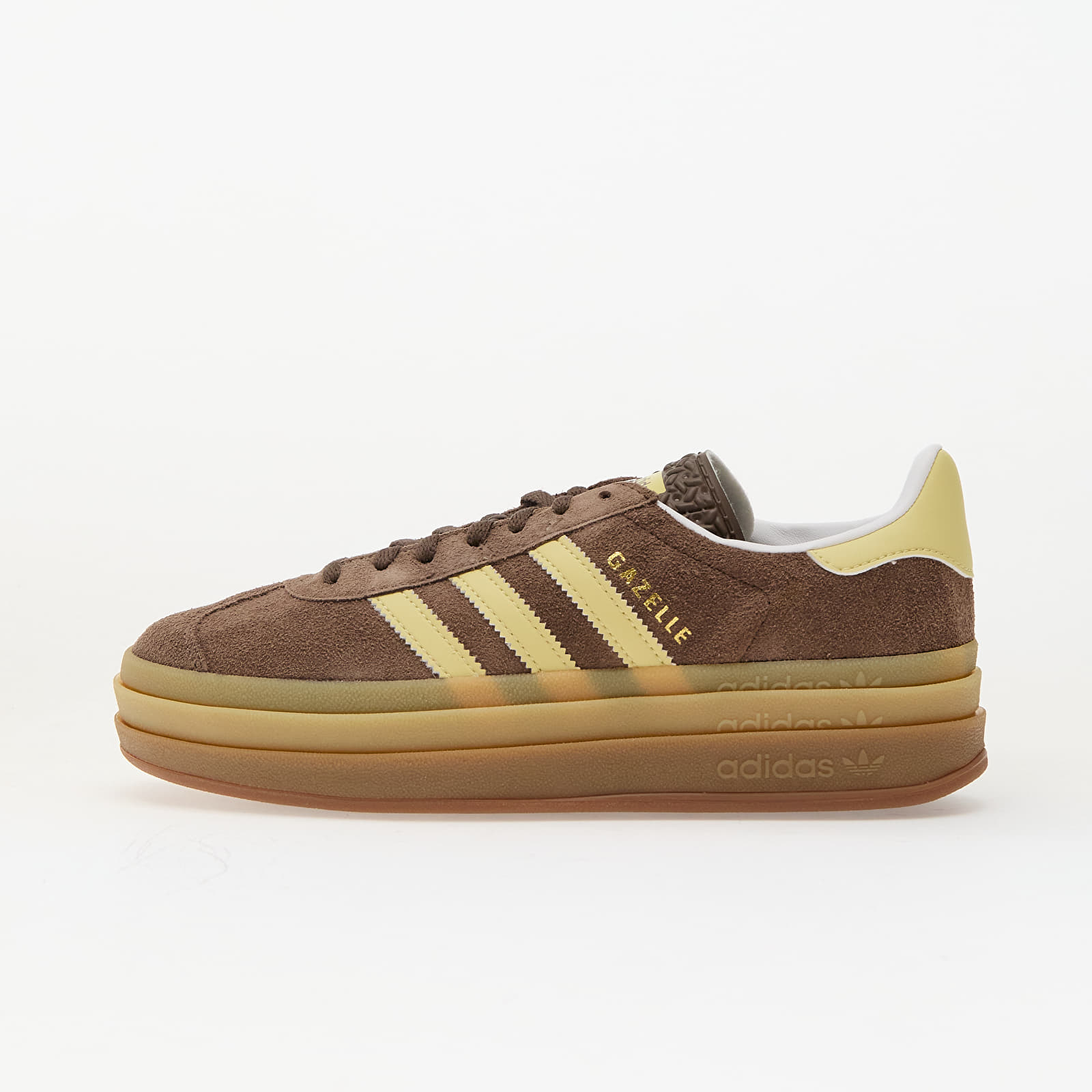 Adidași și pantofi pentru femei adidas Gazelle Bold W Earth Strata/ Power Yellow/ Ftw White