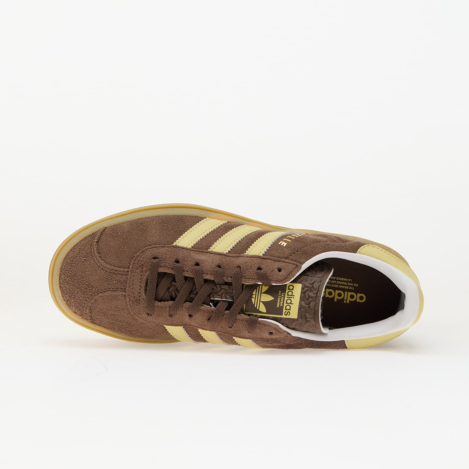 Adidași și pantofi pentru femei adidas Gazelle Bold W Earth Strata/ Power Yellow/ Ftw White