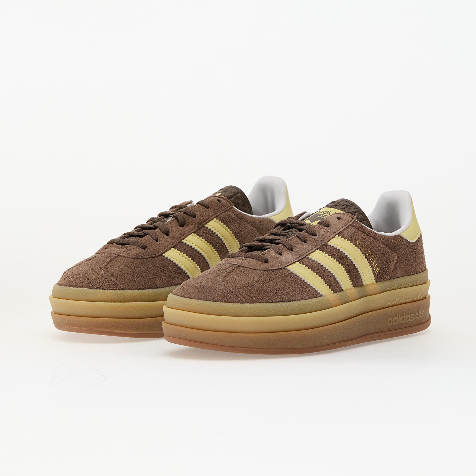 Adidași și pantofi pentru femei adidas Gazelle Bold W Earth Strata/ Power Yellow/ Ftw White