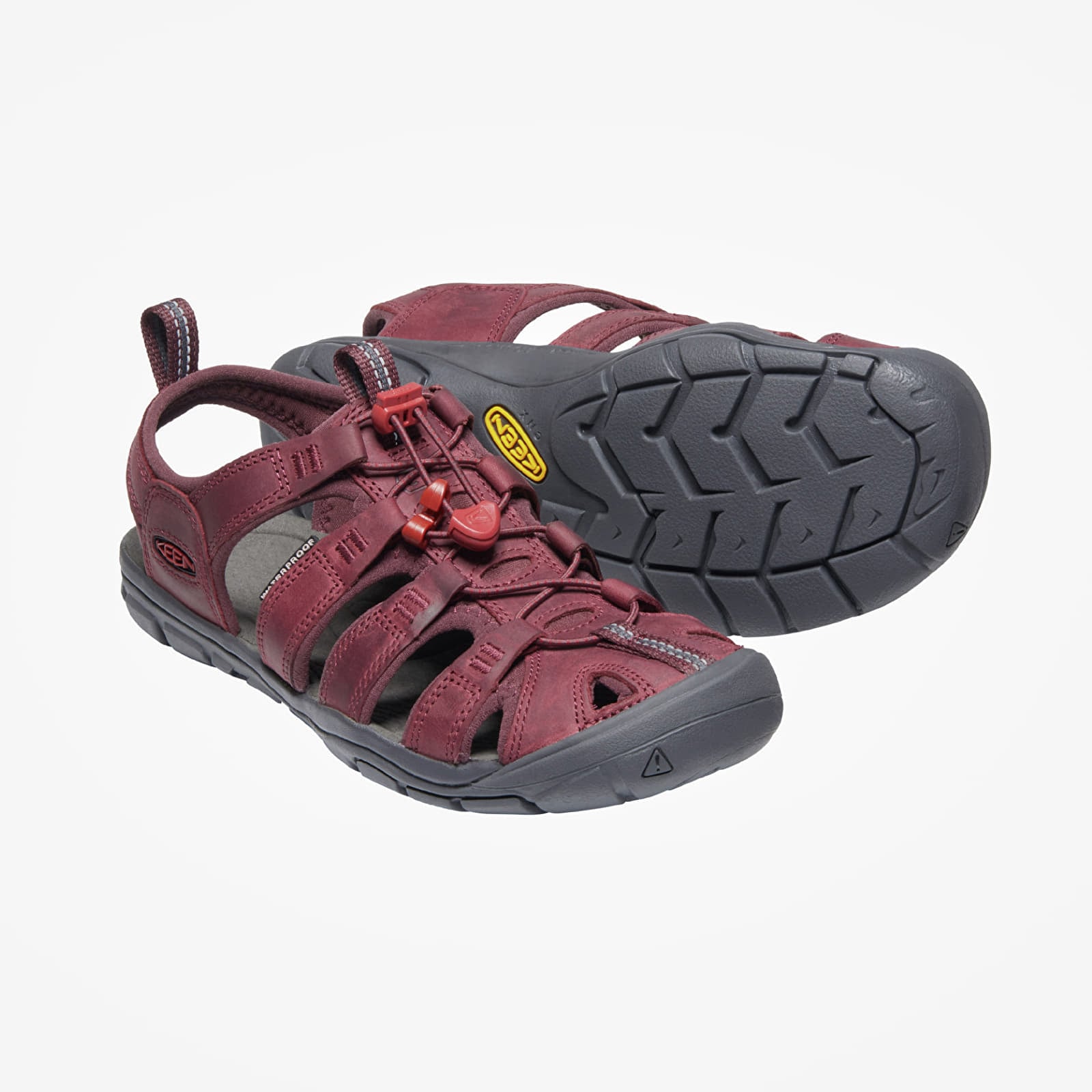 Sneakers und Schuhe für Frauen KEEN Clearwater Cnx Leather Wine/ Red Dahlia