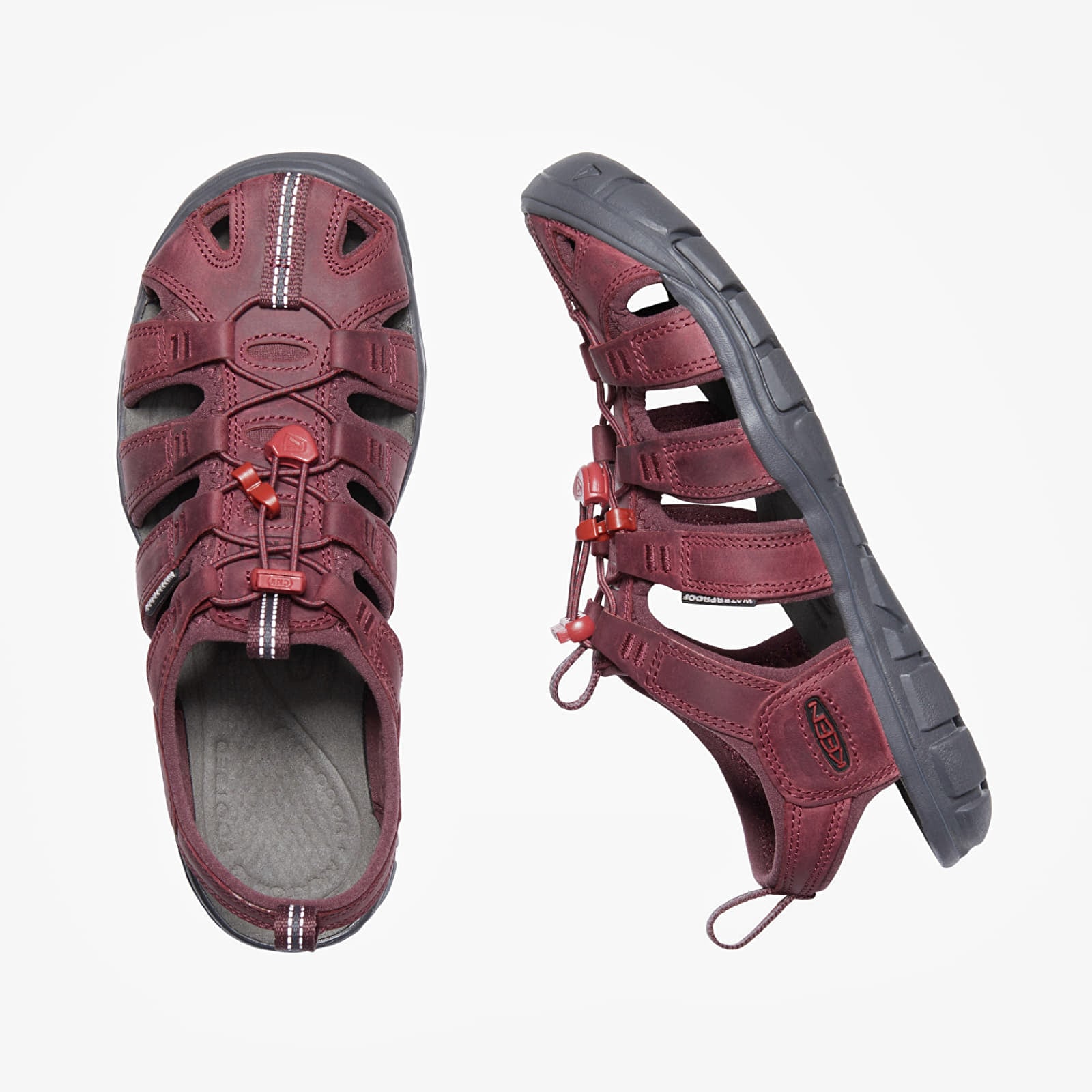 Sneakers und Schuhe für Frauen KEEN Clearwater Cnx Leather Wine/ Red Dahlia