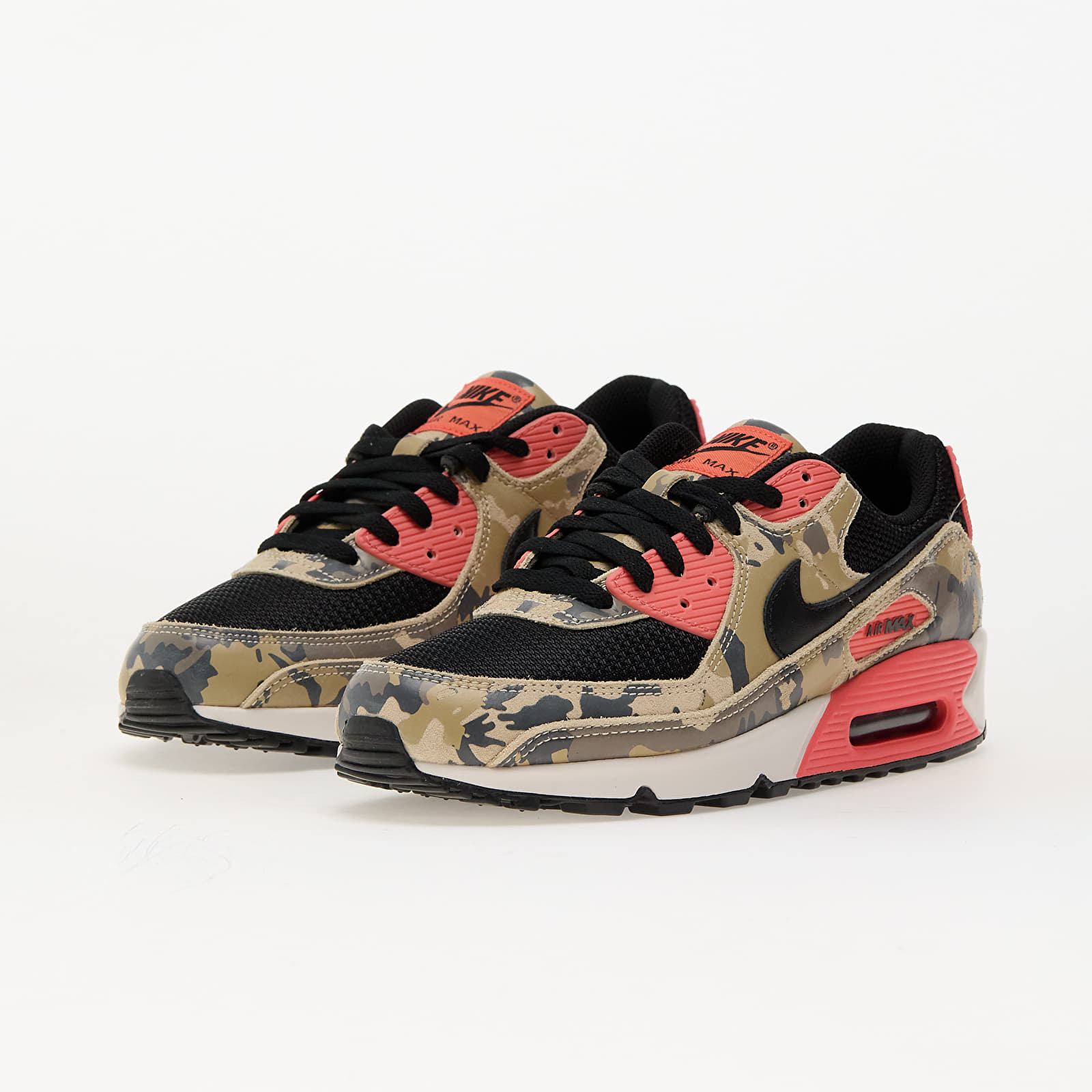 Men's sneakers and shoes Nike Air Max 90 Prm Lt Khaki/ Black-Magic Ember-Mink Brown