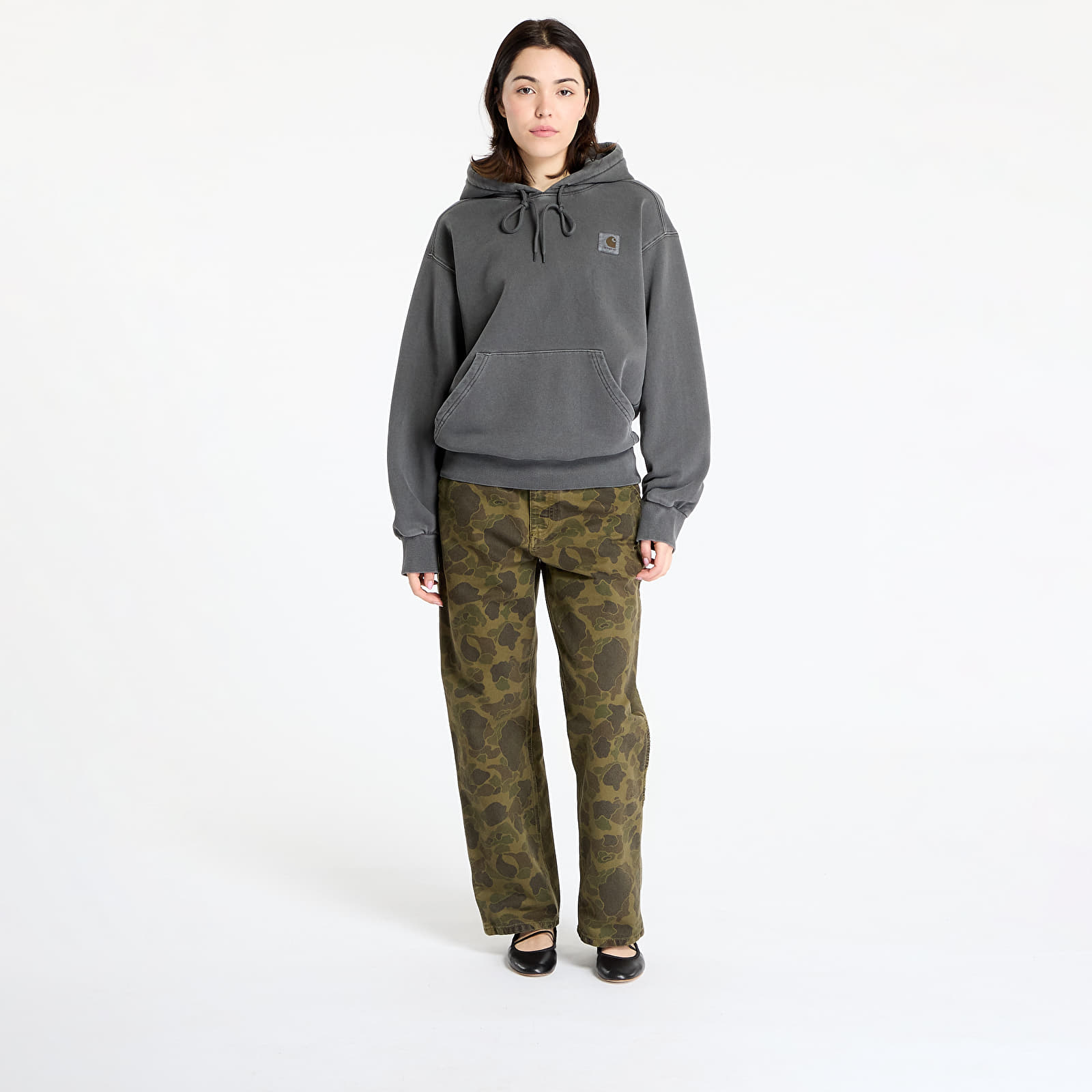 Kapuutsikud ja kampsunid Carhartt WIP Hooded Nelson Sweat UNISEX Graphite Garment Dyed