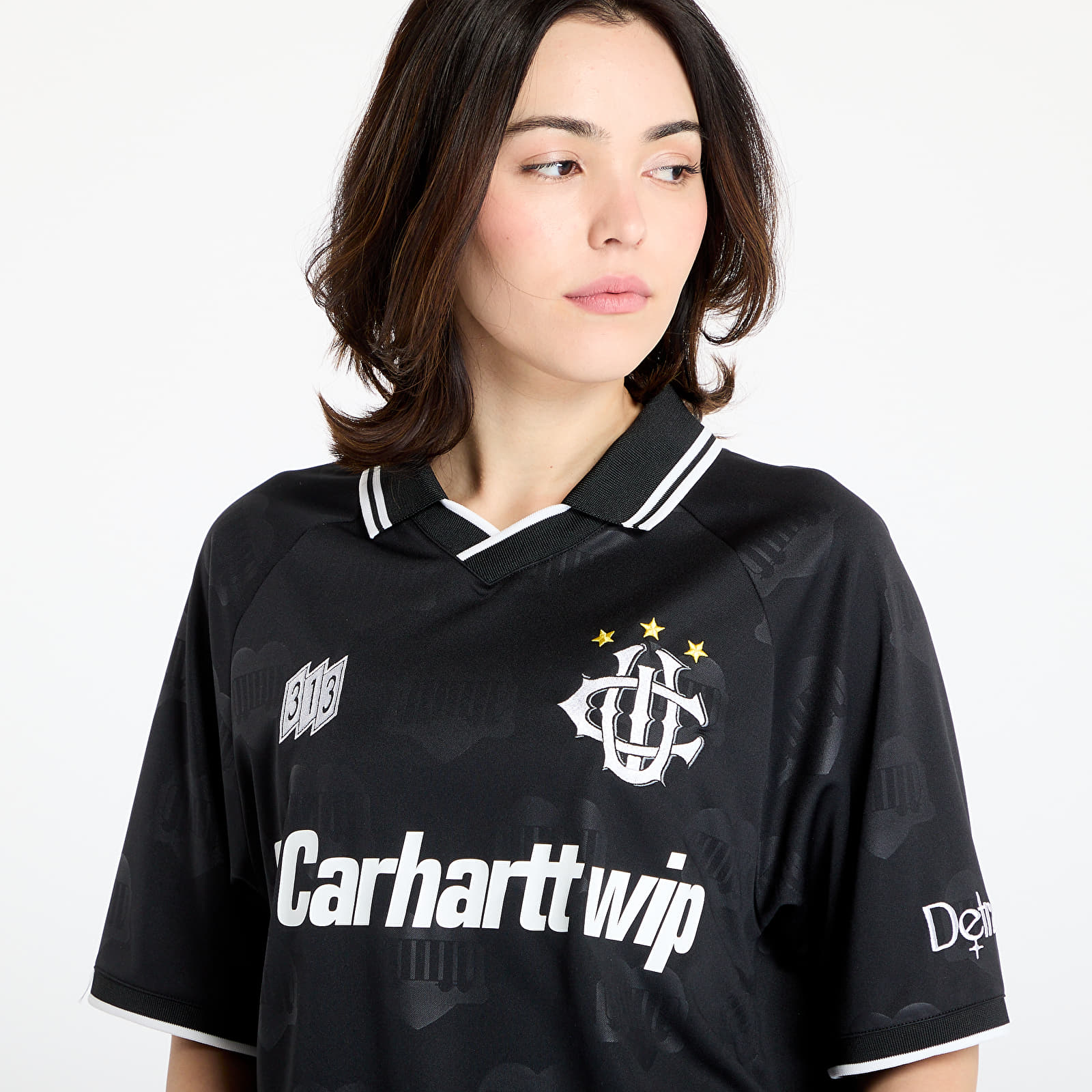 Truien Carhartt WIP S/S Harttâ Football T-Shirt UNISEX Heart Train Jacquard/ Black