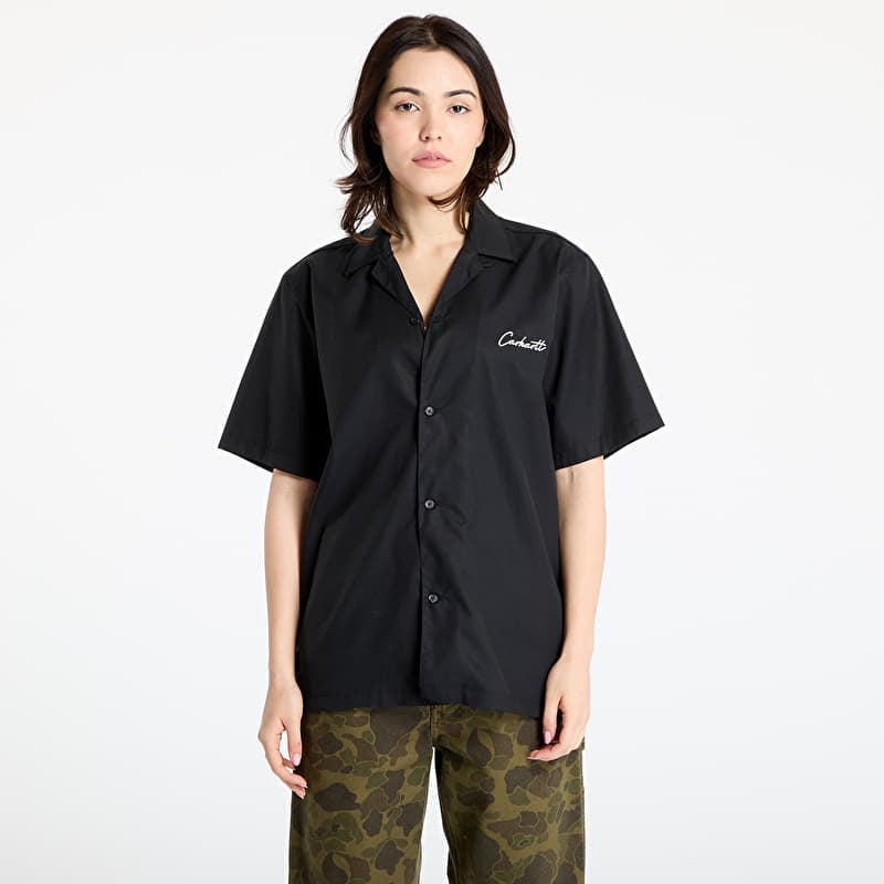 Hemd Carhartt WIP S/S Delray Shirt UNISEX Black/ White