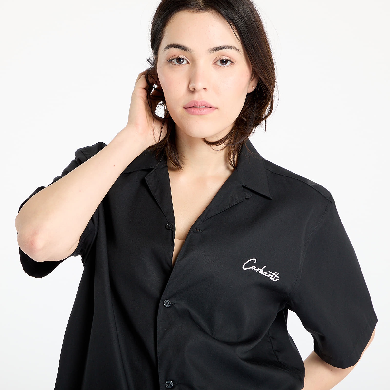 Muške košulje Carhartt WIP S/S Delray Shirt UNISEX Black/ White