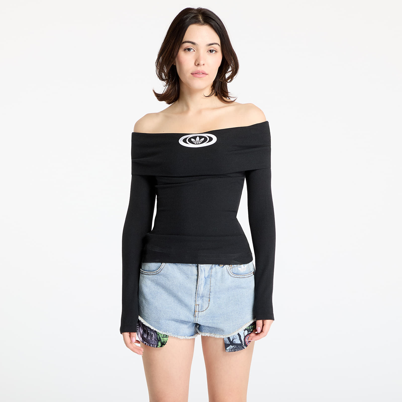 Dames tops adidas Originals Off Shoulder Top Black