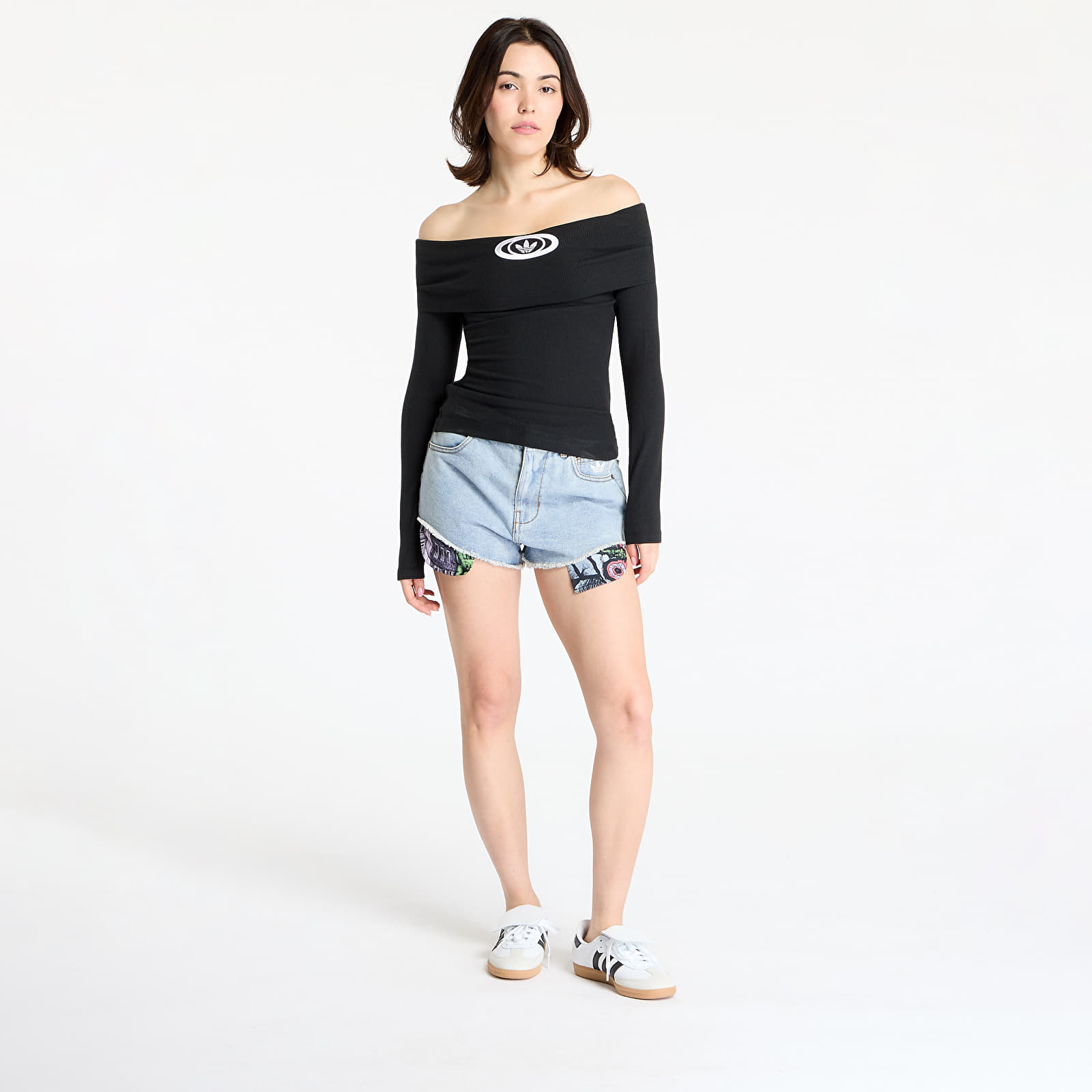 Dames tops adidas Originals Off Shoulder Top Black