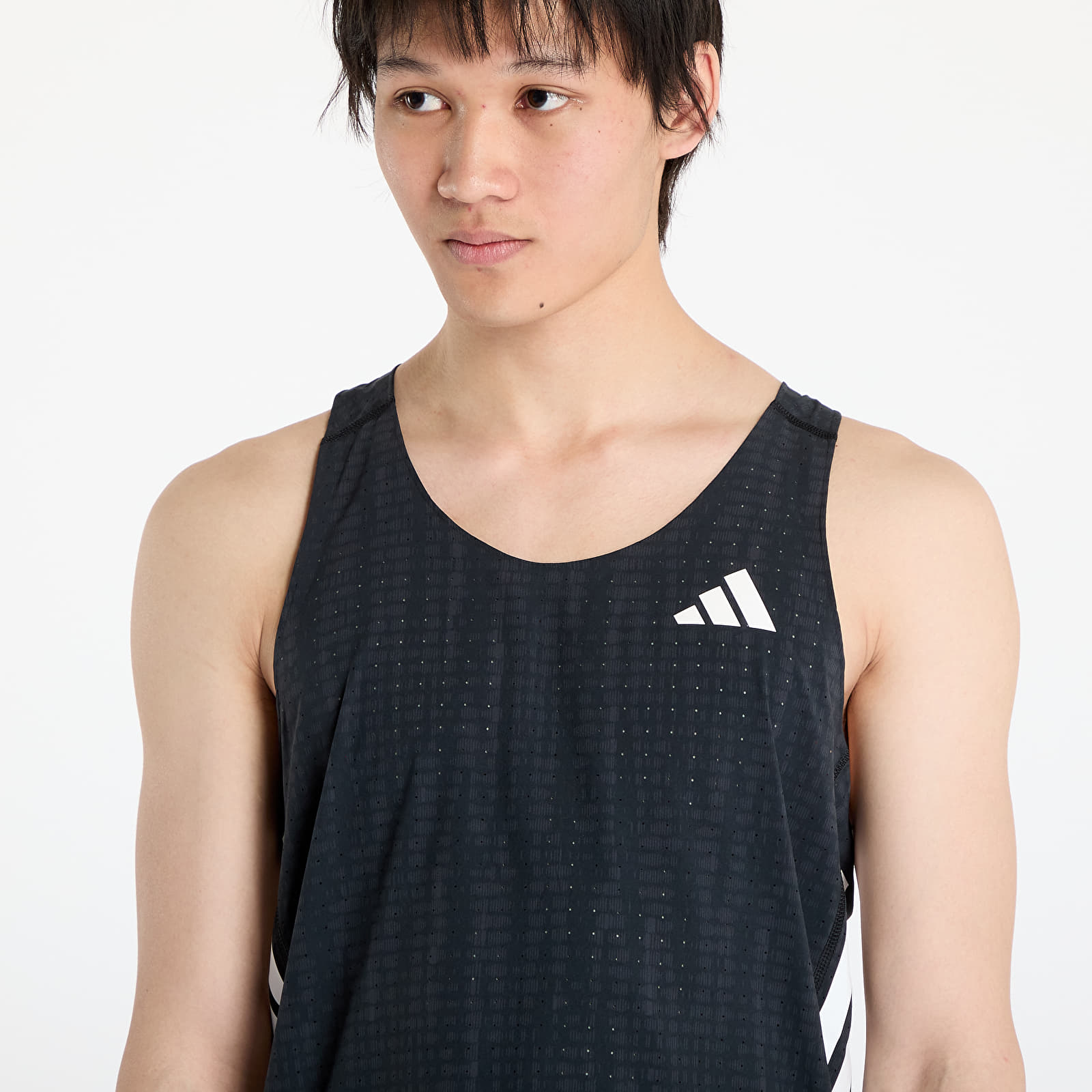 Men's tank tops adidas Adizero Running Singlet Dark Grey/ Carbon/ Black