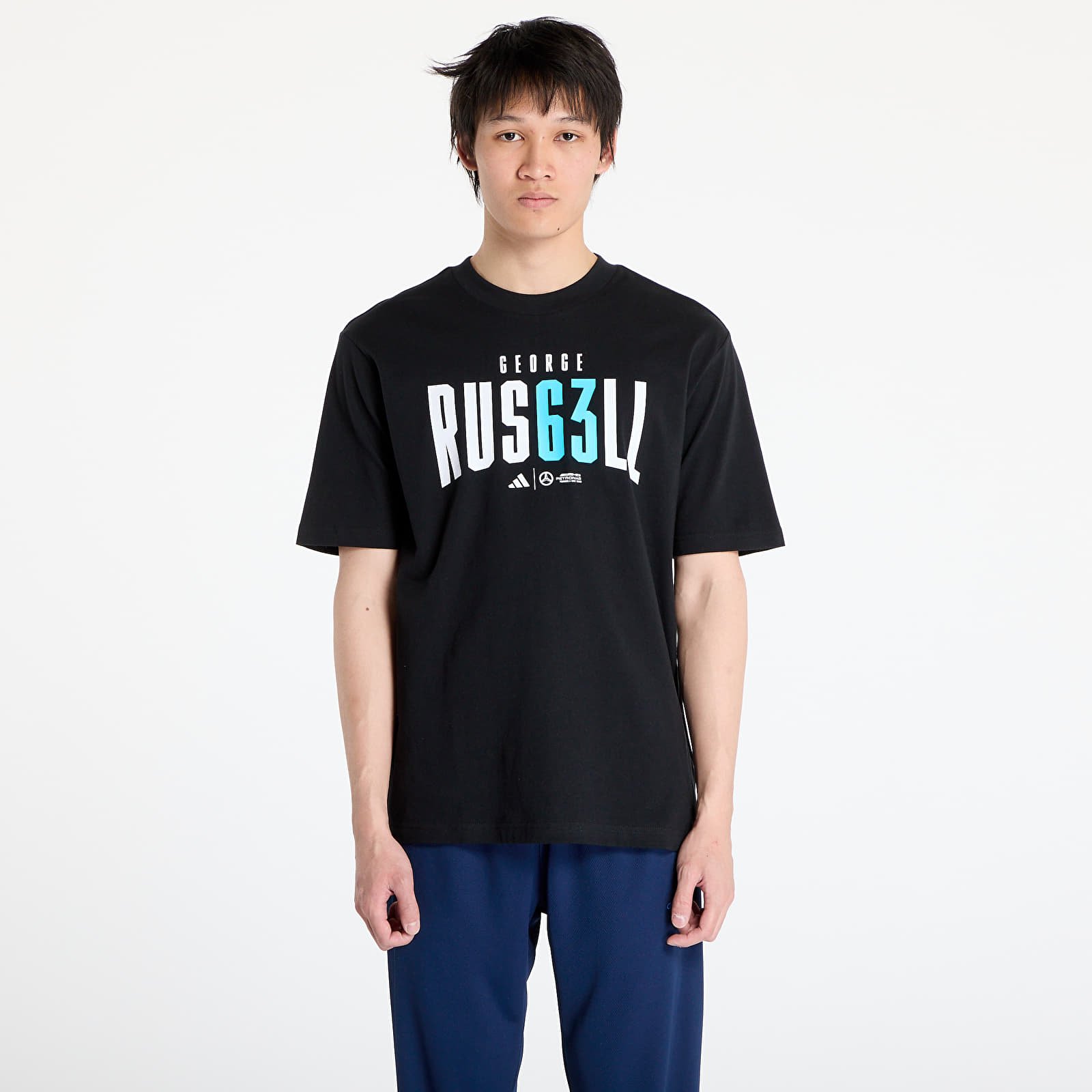 Men's T-shirts adidas x Mercedes AMG Petronas Formula One Team George Russell Tee Black