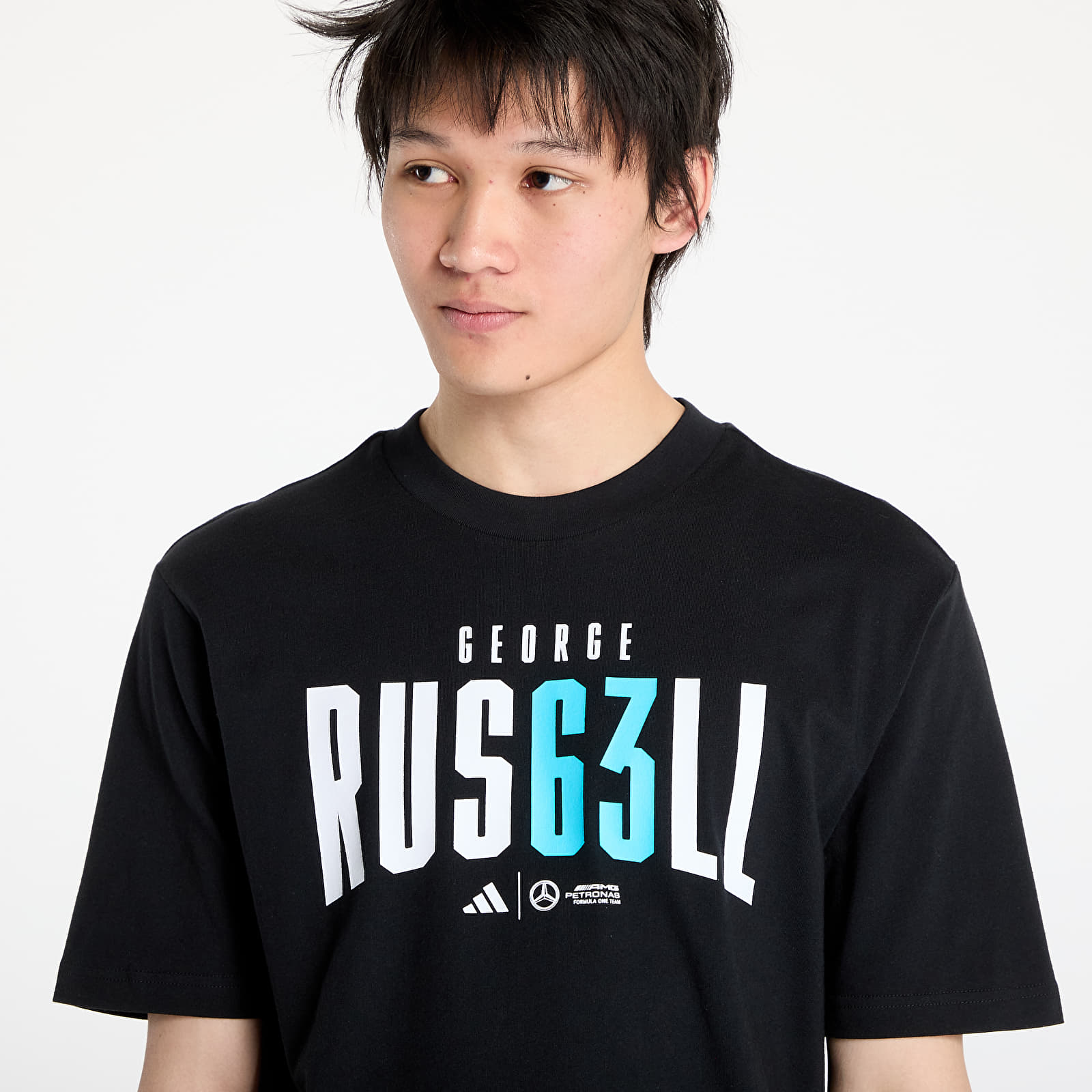 Men's T-shirts adidas x Mercedes AMG Petronas Formula One Team George Russell Tee Black
