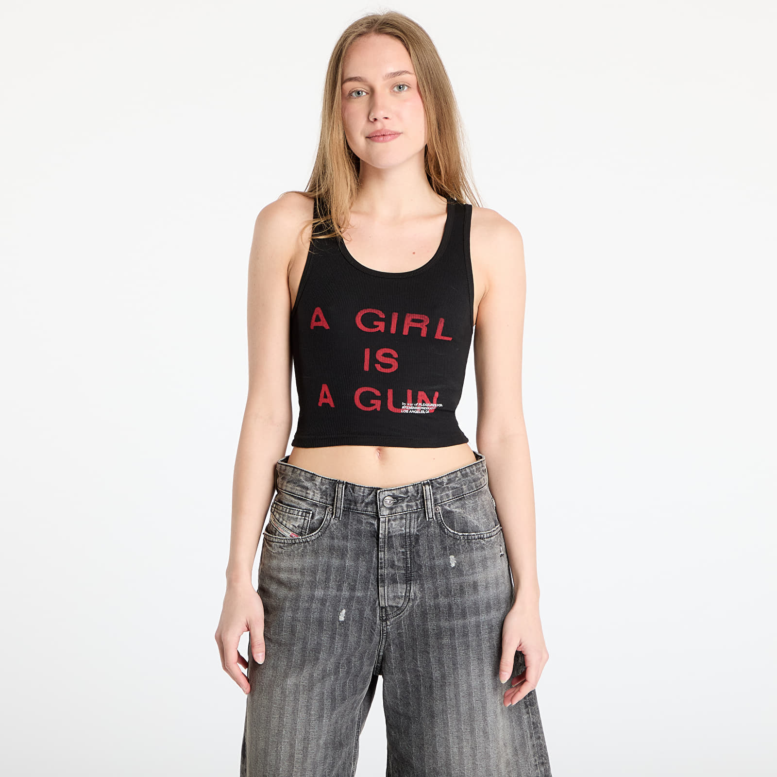 Dámská tílka PLEASURES Girl Is A Gun Tank Top Black