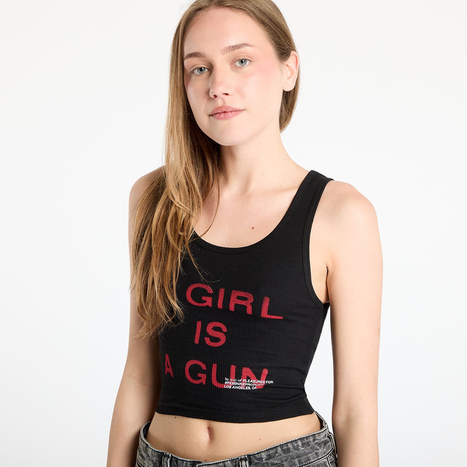 Dámská tílka PLEASURES Girl Is A Gun Tank Top Black