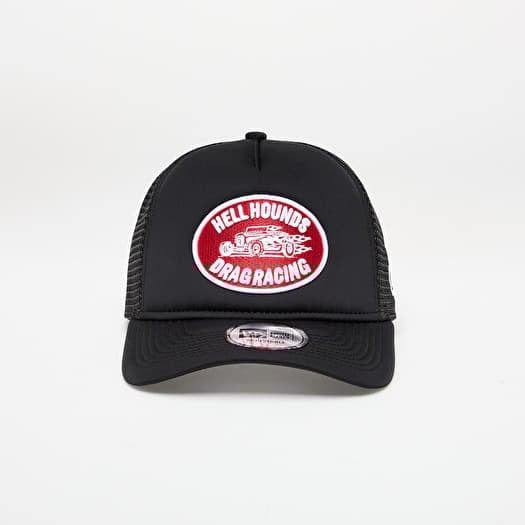 Kapa New Era Graphic Patch 9FORTY A-Frame Trucker Adjustable Cap Black