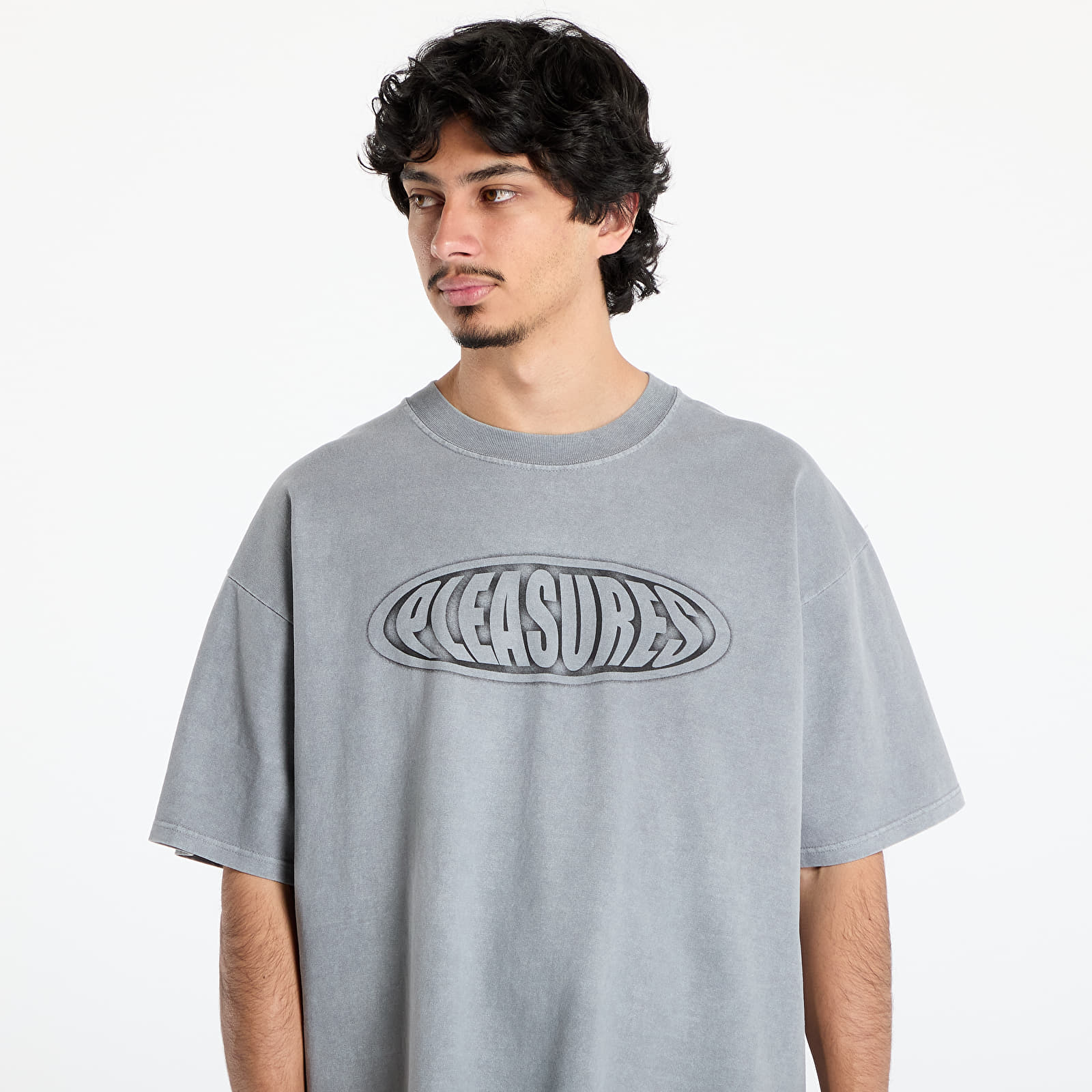 Men's T-shirts PLEASURES Sandblast T-Shirt Dark Silver