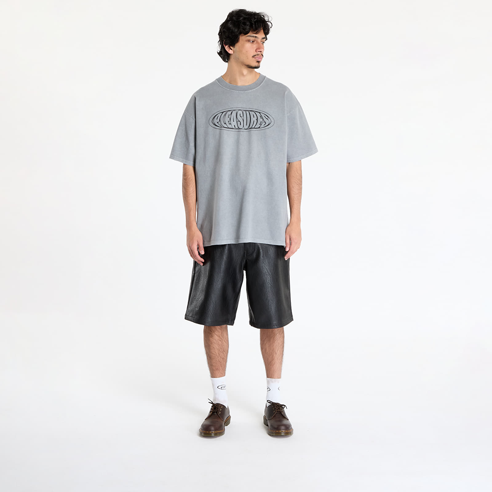 Men's T-shirts PLEASURES Sandblast T-Shirt Dark Silver