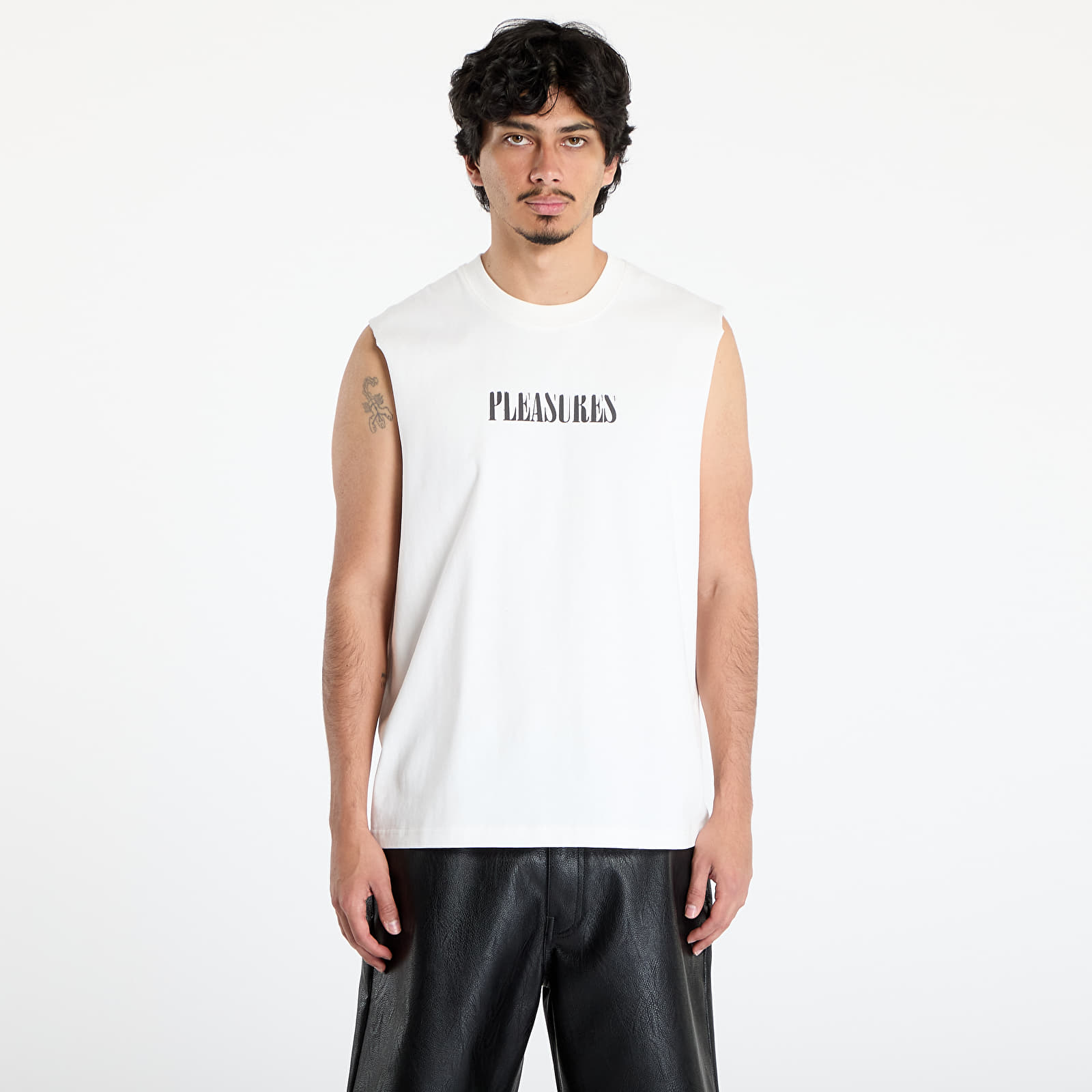 Magliette da uomo PLEASURES Onyx Sleeveless Shirt White