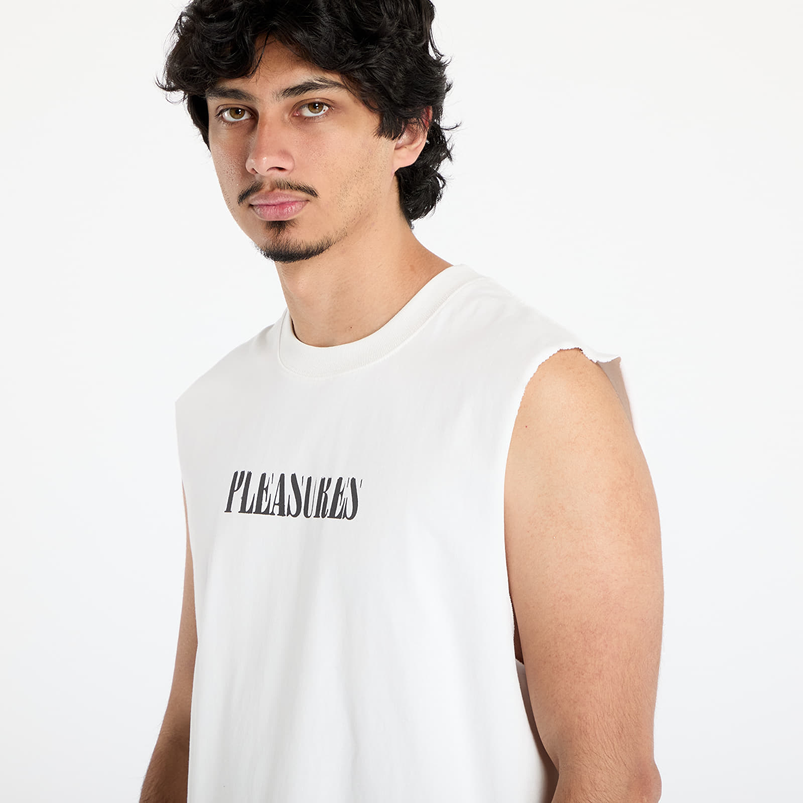 Magliette da uomo PLEASURES Onyx Sleeveless Shirt White