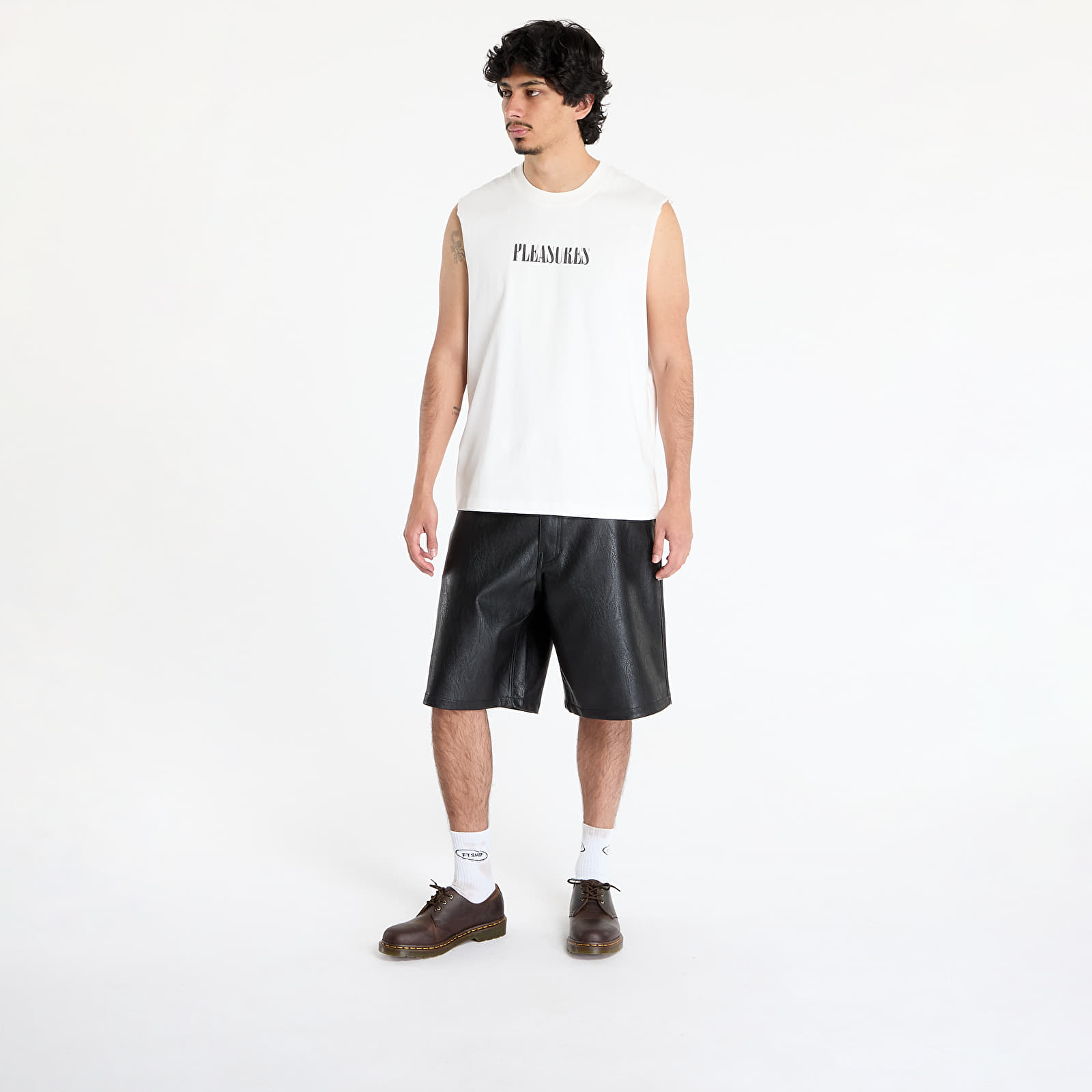 Magliette da uomo PLEASURES Onyx Sleeveless Shirt White