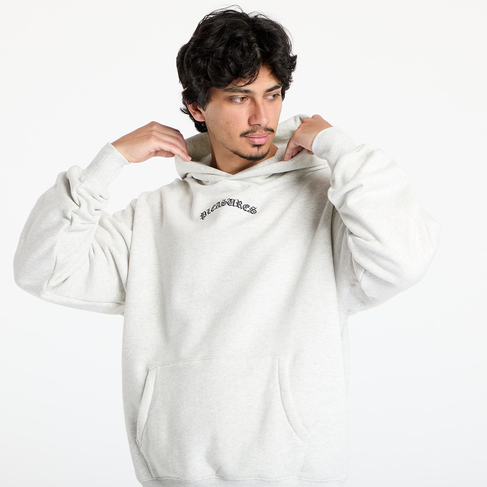 Muške majice PLEASURES Neural Hoodie Grey Mélange