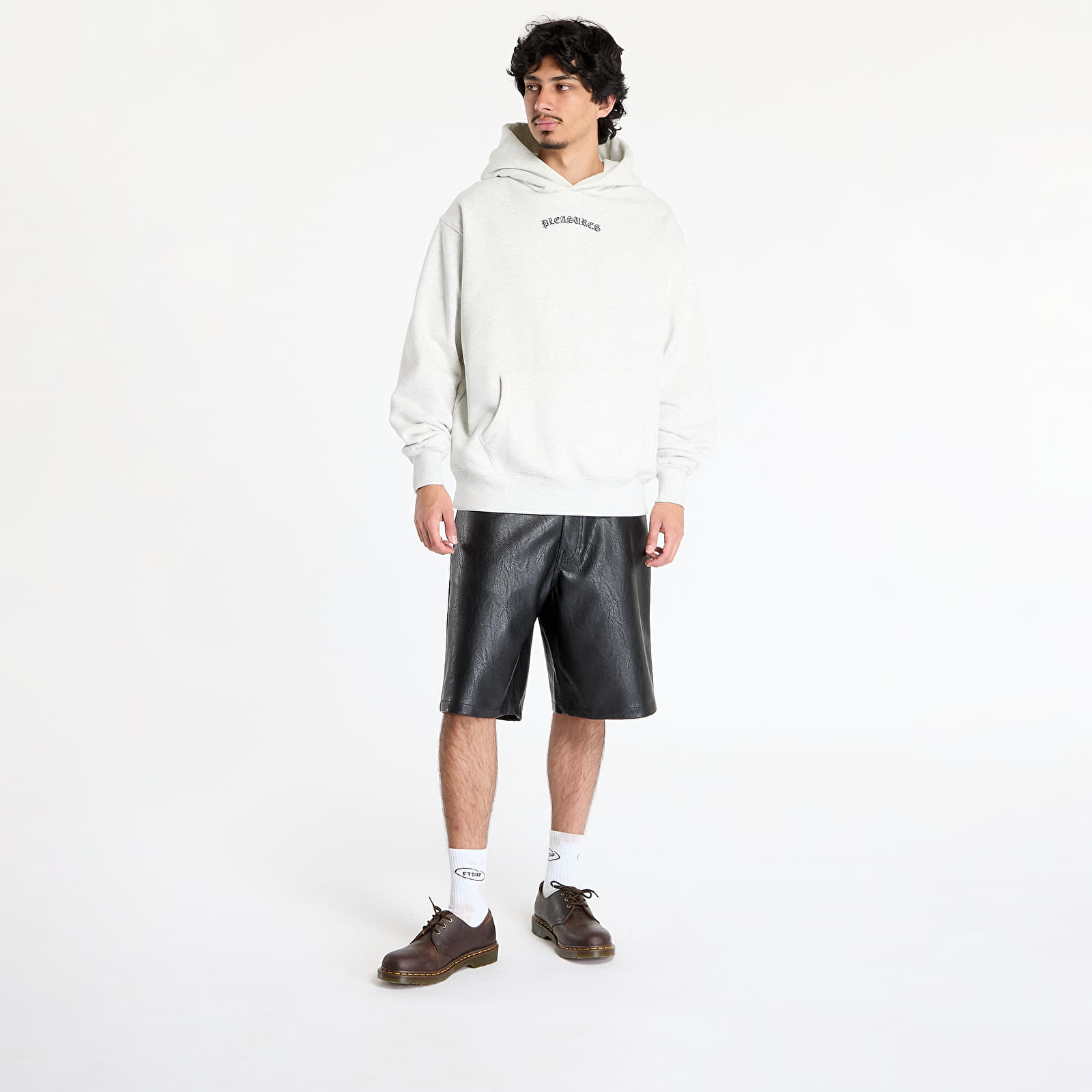 Muške majice PLEASURES Neural Hoodie Grey Mélange