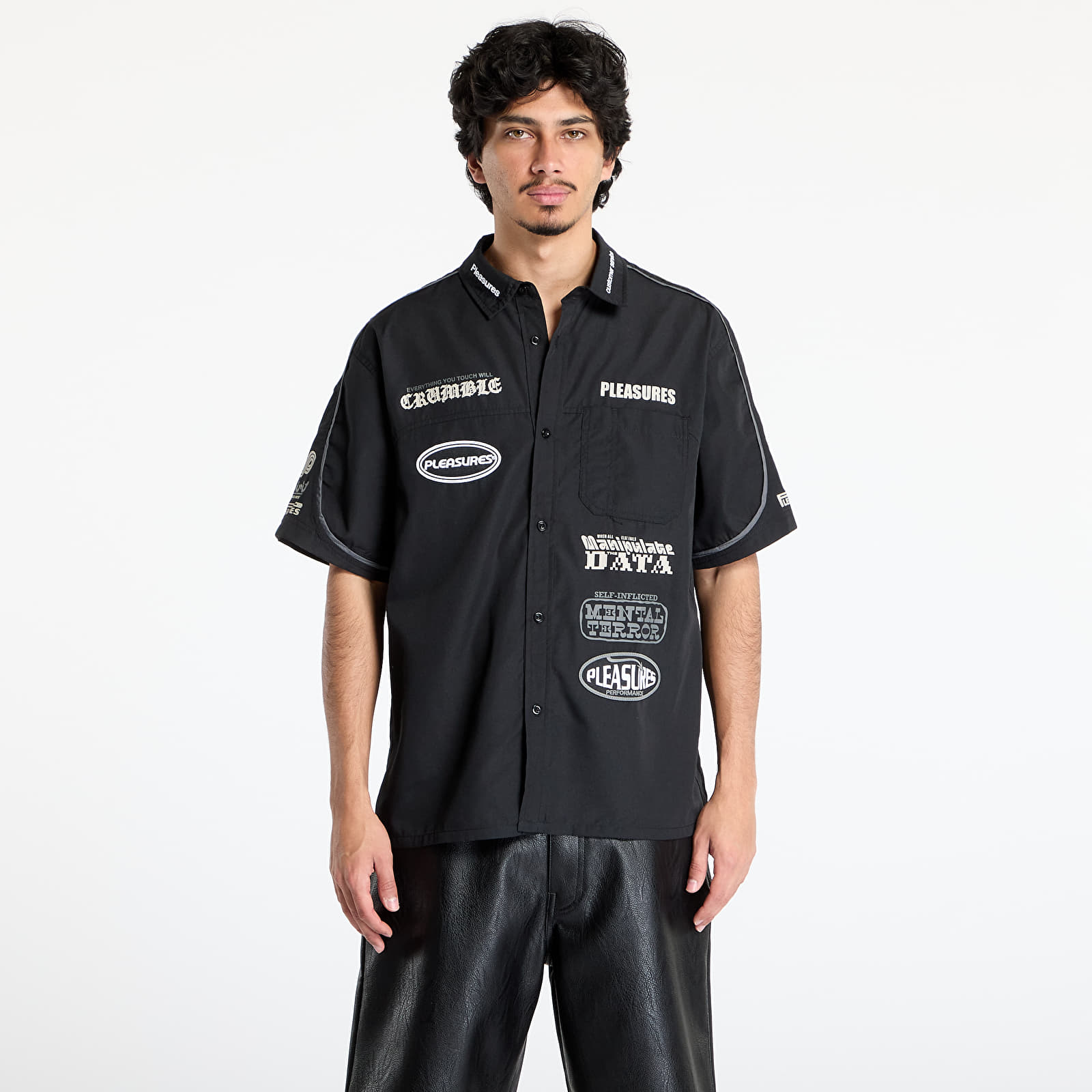 Camisas para hombre PLEASURES Terror Button Up Black