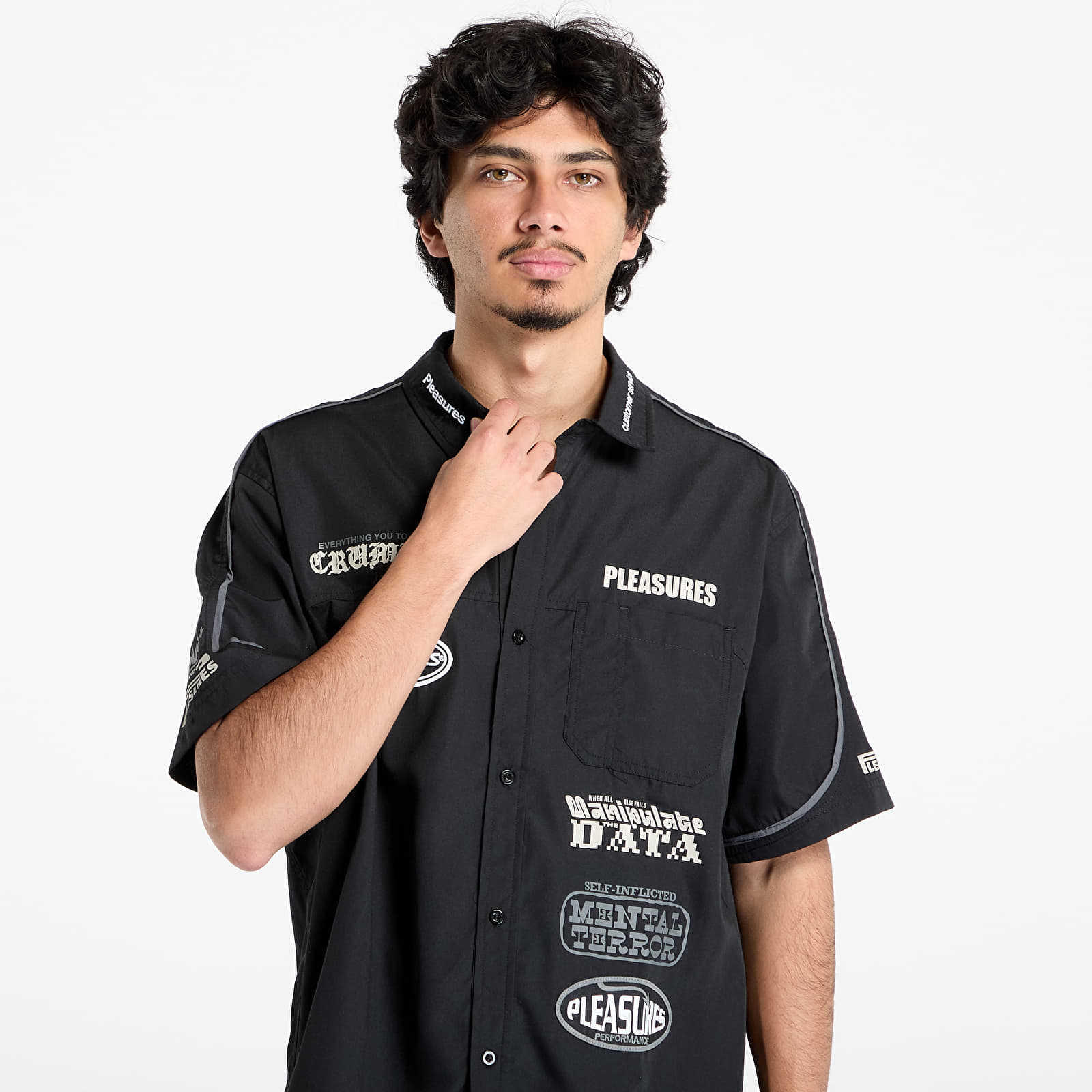 Camisas para hombre PLEASURES Terror Button Up Black