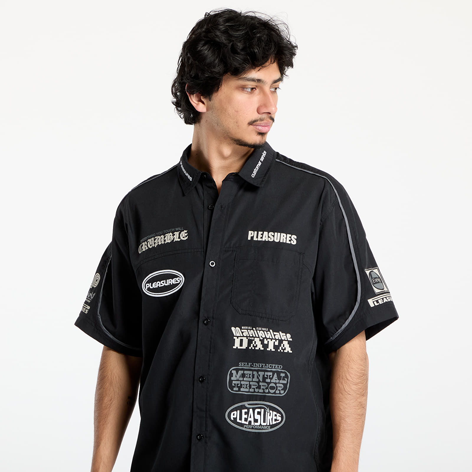 Camisas para hombre PLEASURES Terror Button Up Black