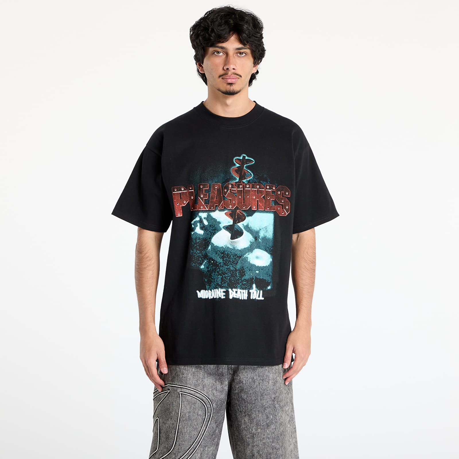 Camisetas hombre PLEASURES Migraine T-Shirt Black Edge