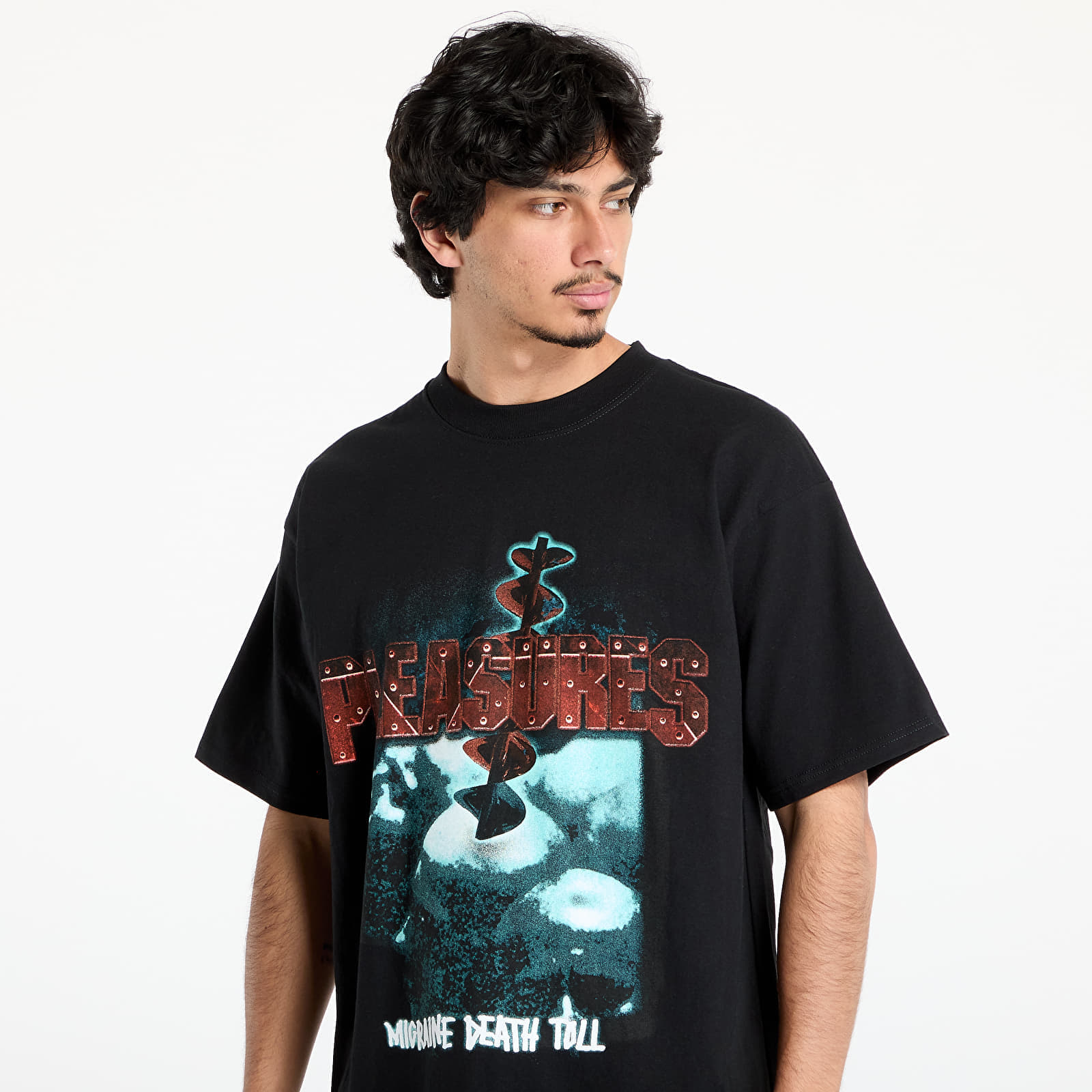 T-shirt PLEASURES Migraine T-Shirt Black Edge M