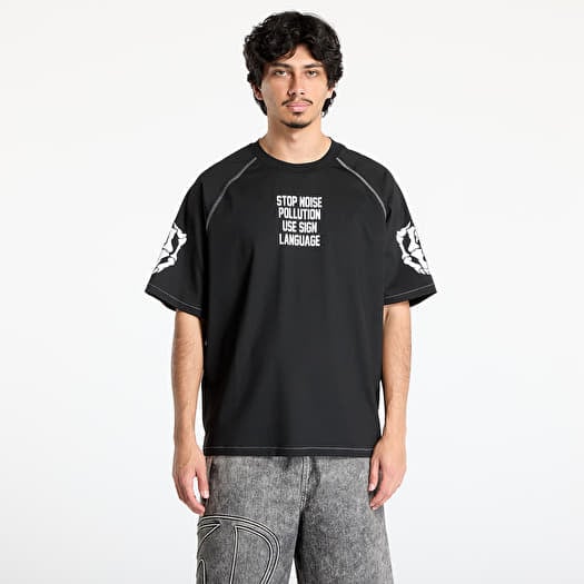 T-shirt PLEASURES Pollution Boxy Raglan Black
