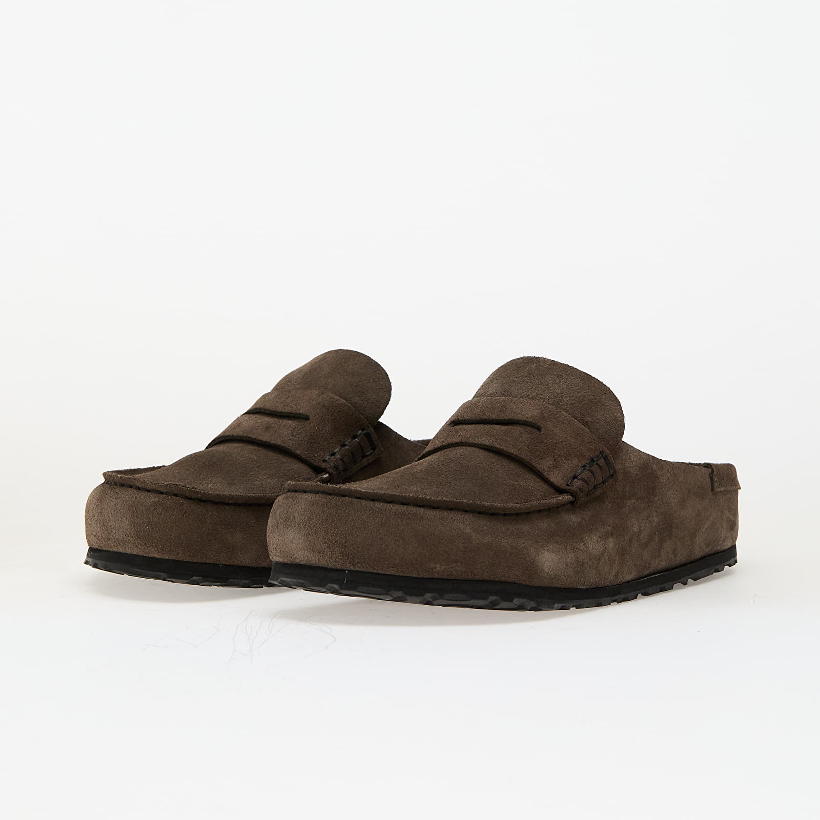 Men's sneakers and shoes Birkenstock Naples Wrapped Suede Leather Concrete Gray