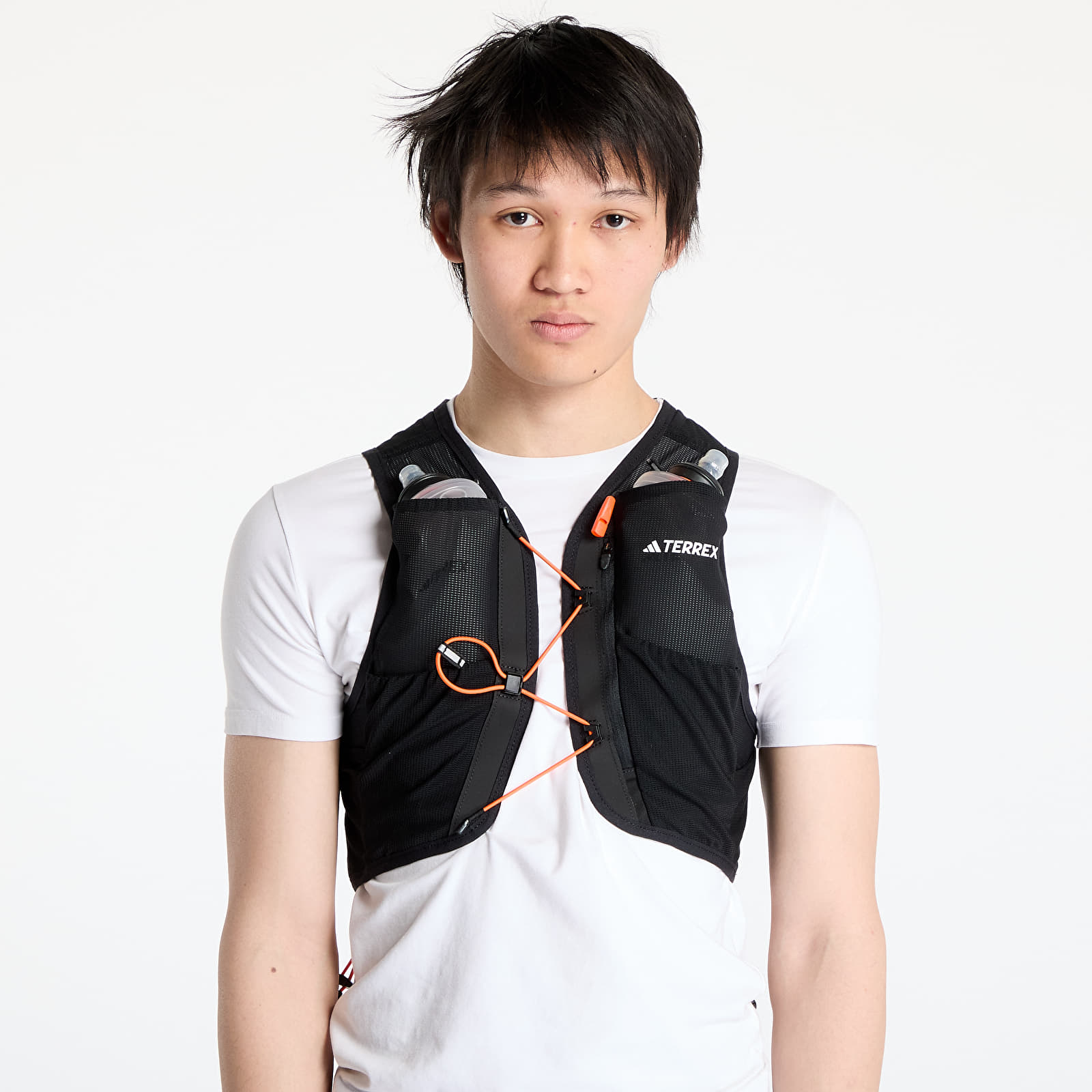 Men's vests adidas Terrex Techrocktrail Running  Vest 5 L UNISEX Black/ White/ Impact Orange