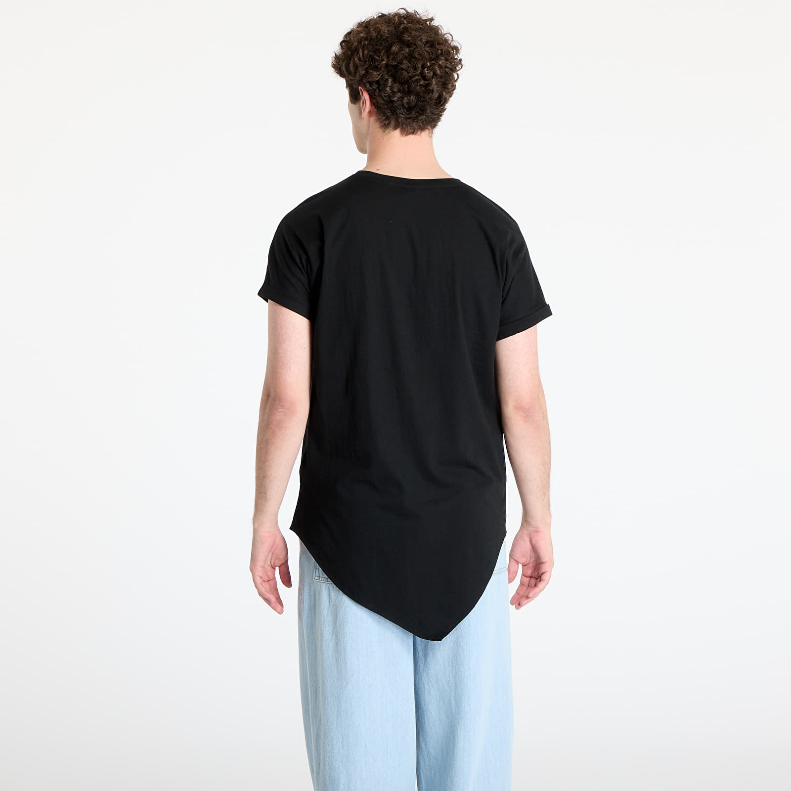 Trička Urban Classics Asymetric Long Tee Black