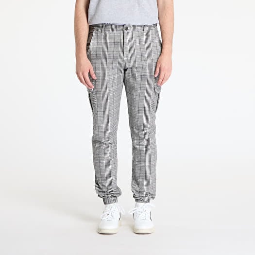 Urban Classics AOP Glencheck Cargo Jog Pants Grey