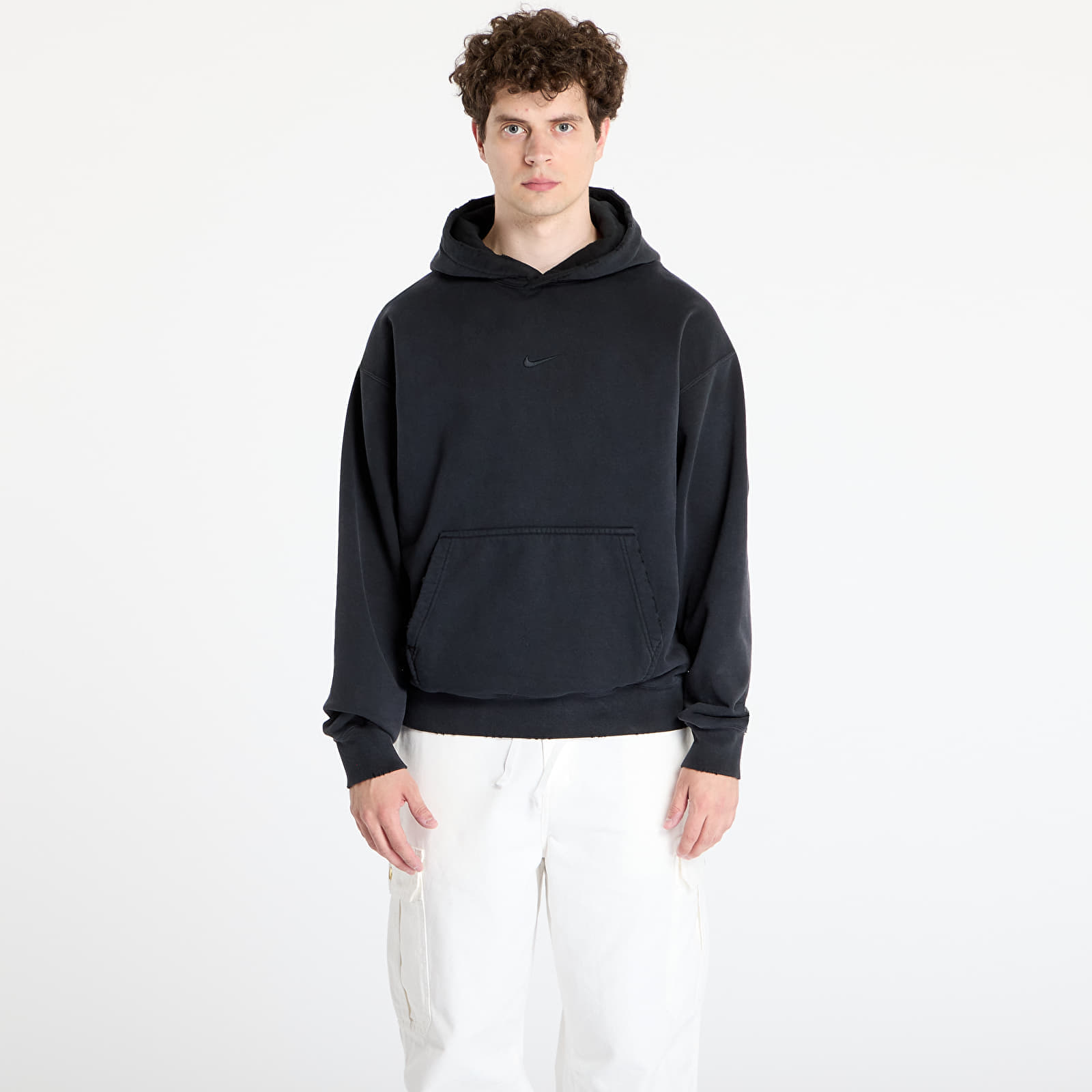 Sweatshirt Nike Solo Swoosh Men's French Terry Pullover Hoodie Black/ Black L