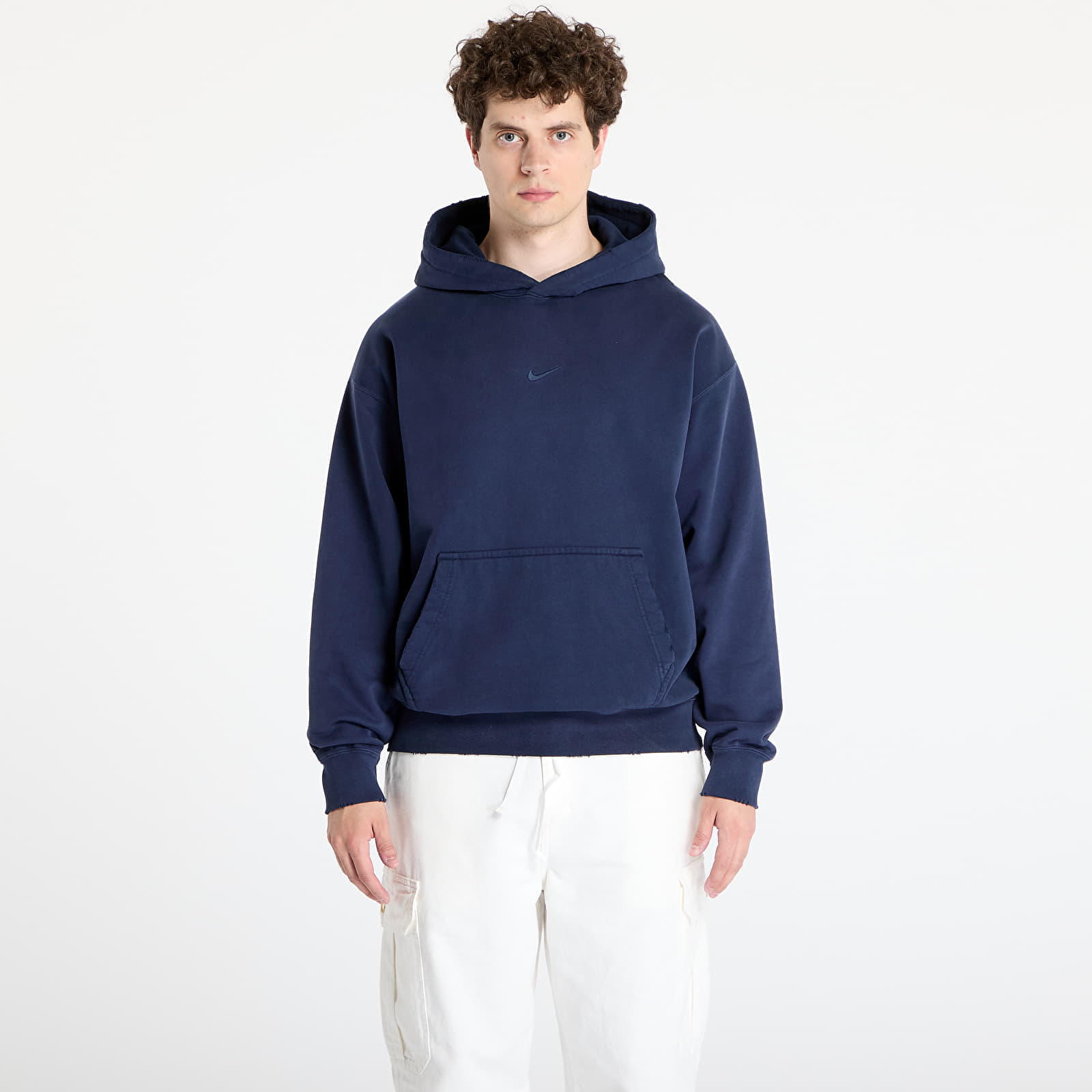 Sweatshirt Nike Solo Swoosh Men's French Terry Pullover Hoodie Obsidian/ Obsidian XL