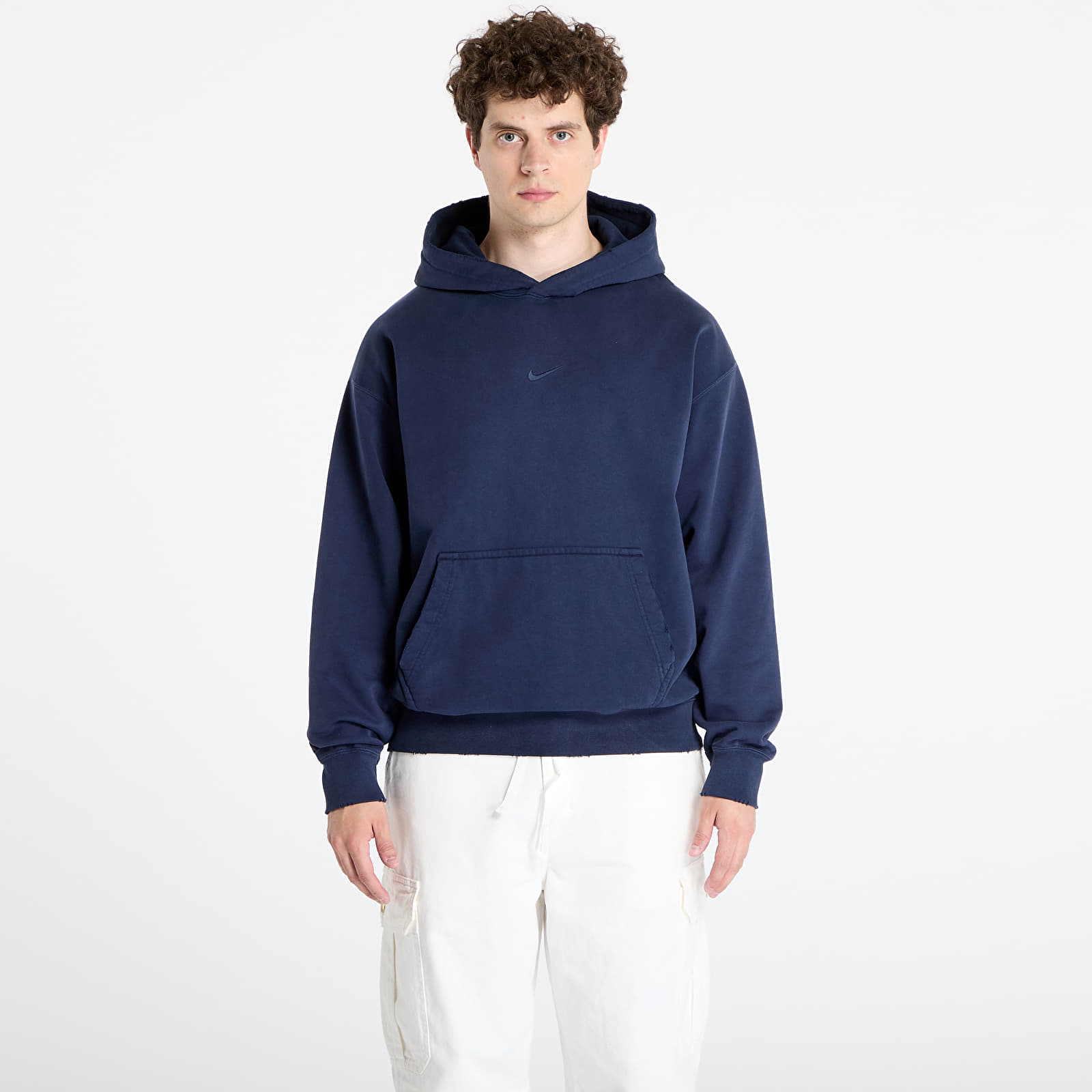 Sudaderas de hombre Nike Solo Swoosh Men's French Terry Pullover Hoodie Obsidian/ Obsidian