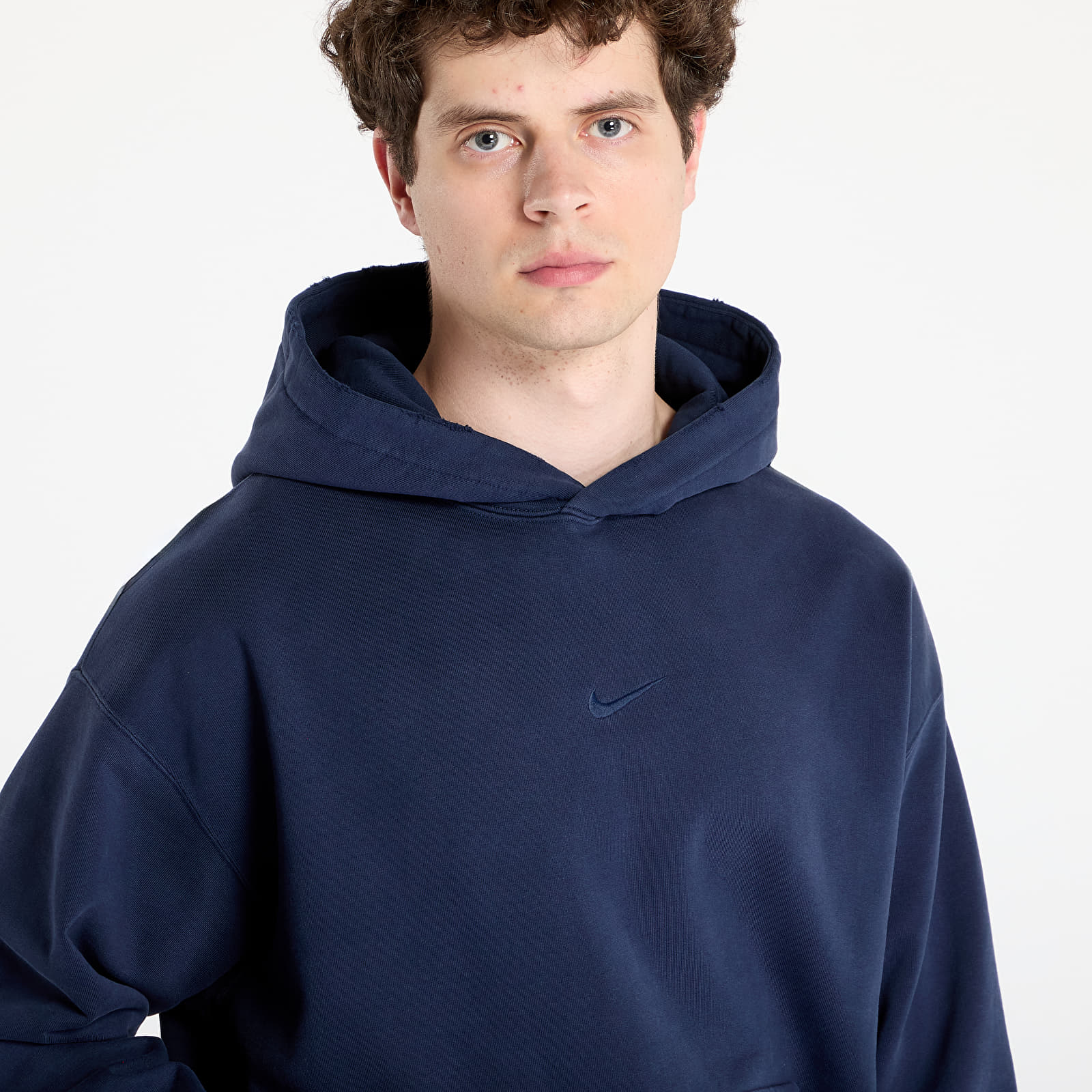 Sudaderas de hombre Nike Solo Swoosh Men's French Terry Pullover Hoodie Obsidian/ Obsidian