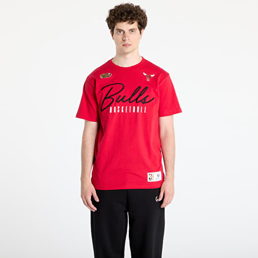 T-shirt Mitchell & Ness NBA Training Day Premium Ss Tee Vintage Logo Bulls Scarlet