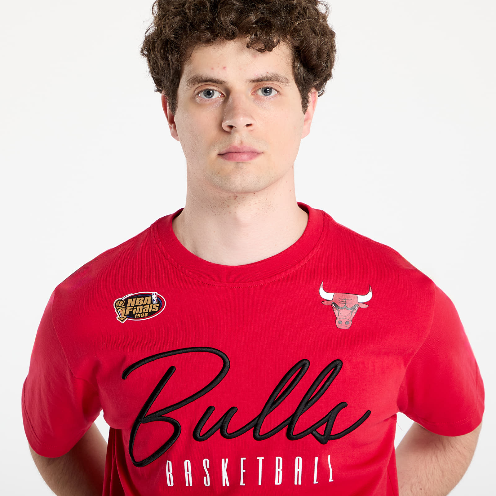 T-shirts Mitchell & Ness NBA Training Day Premium Ss Tee Vintage Logo Bulls Scarlet