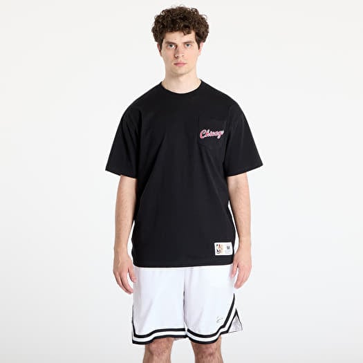 T-shirt Mitchell & Ness NBA Vintage Logo Bulls Double Hit Shortsleeve Pocket Tee Black