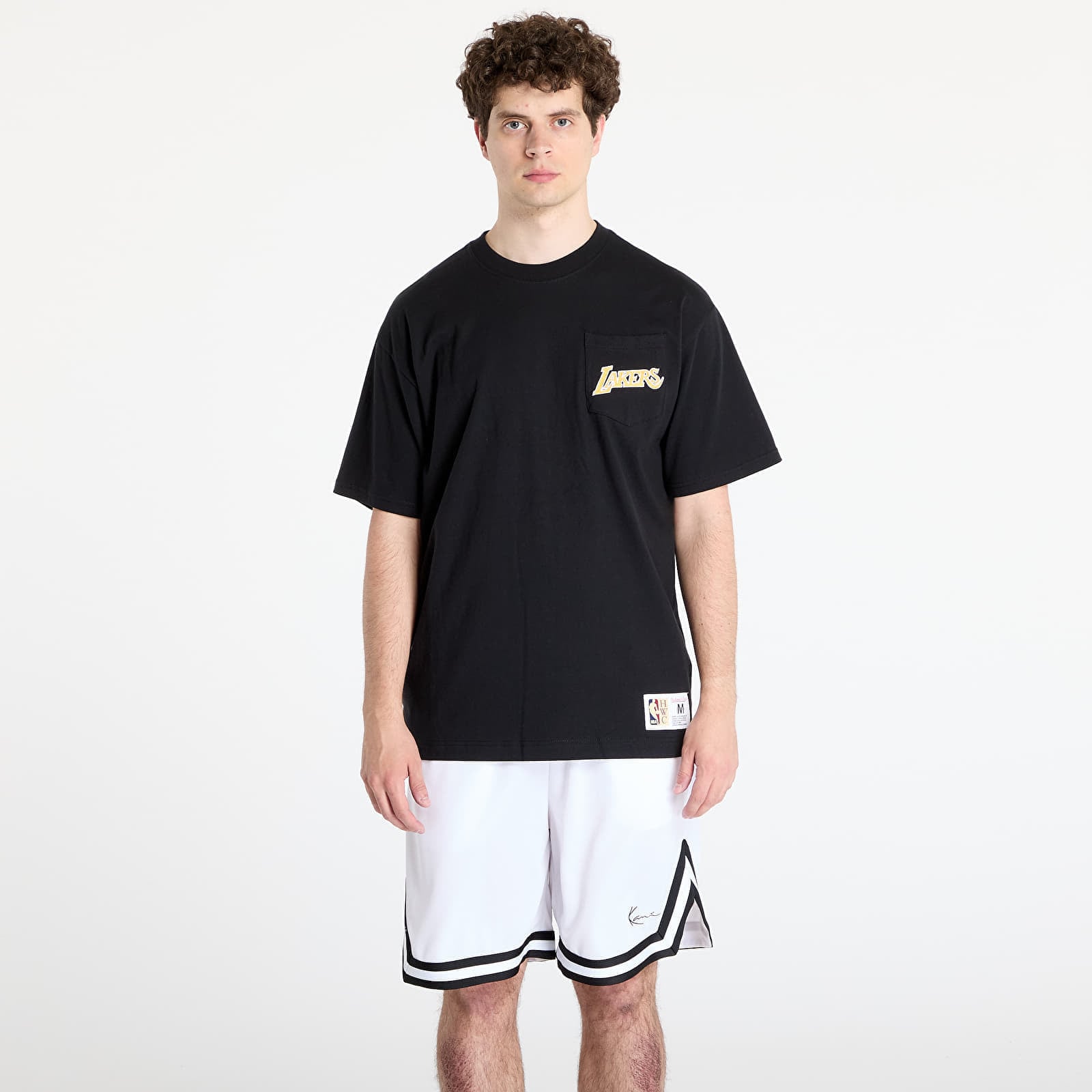 T-shirt Mitchell & Ness NBA Double Hit Ss Pocket Tee Vintage Logo Lakers Black L