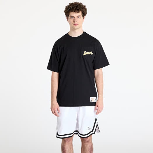 T-shirt Mitchell & Ness NBA Double Hit Ss Pocket Tee Vintage Logo Lakers Black