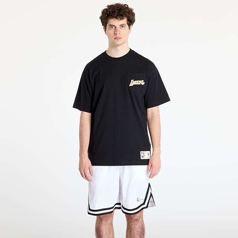 T-shirt Mitchell & Ness NBA Double Hit Ss Pocket Tee Vintage Logo Lakers Black