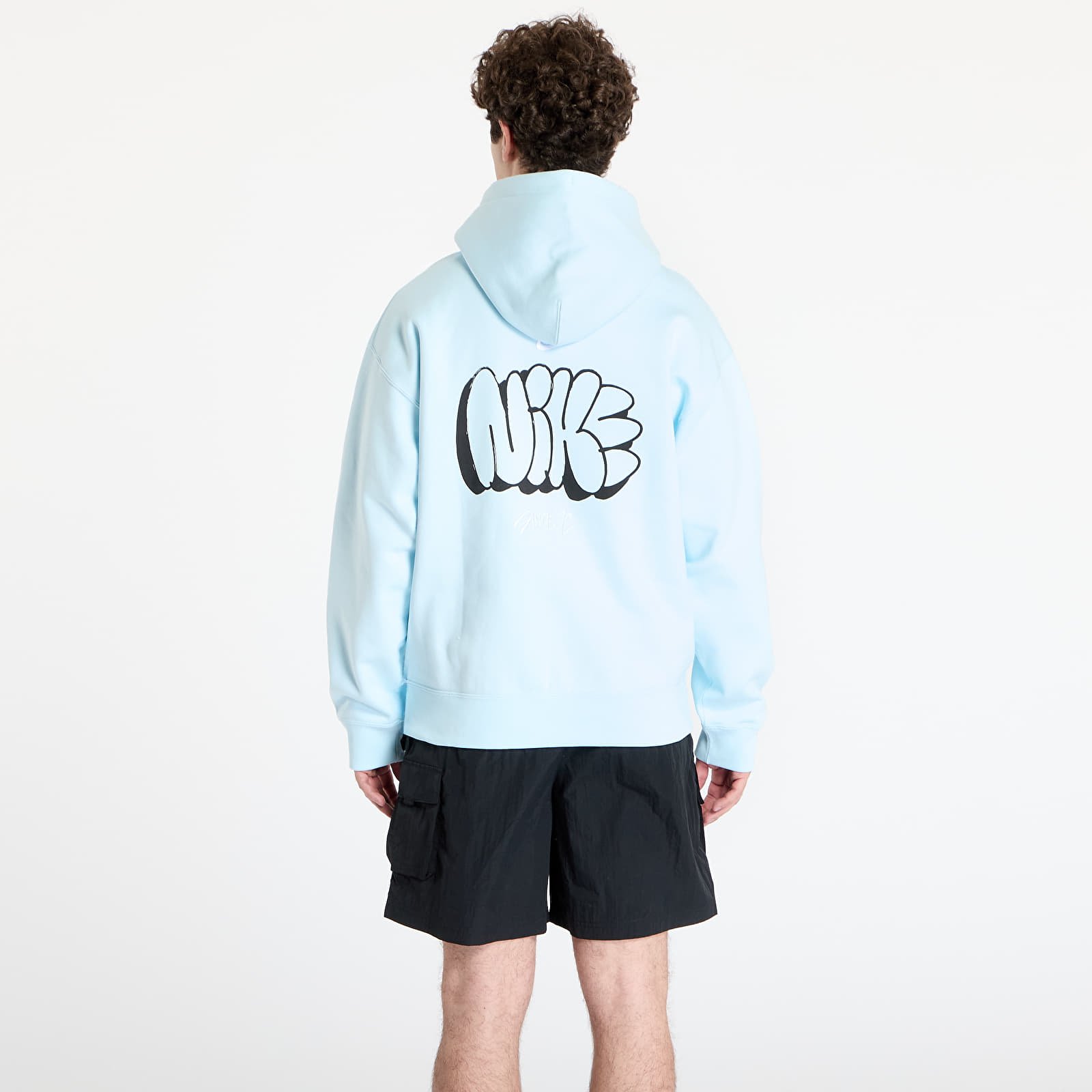 Sudaderas de hombre Nike Solo Swoosh Men's Fleece Hoodie Glacier Blue