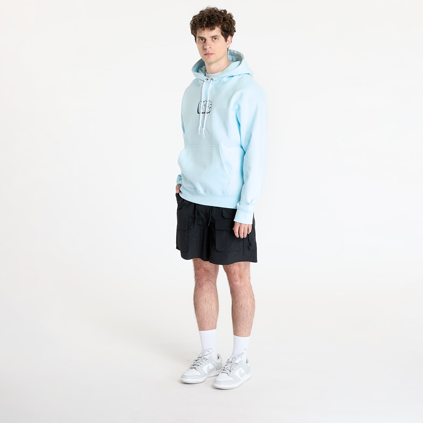 Sudaderas de hombre Nike Solo Swoosh Men's Fleece Hoodie Glacier Blue
